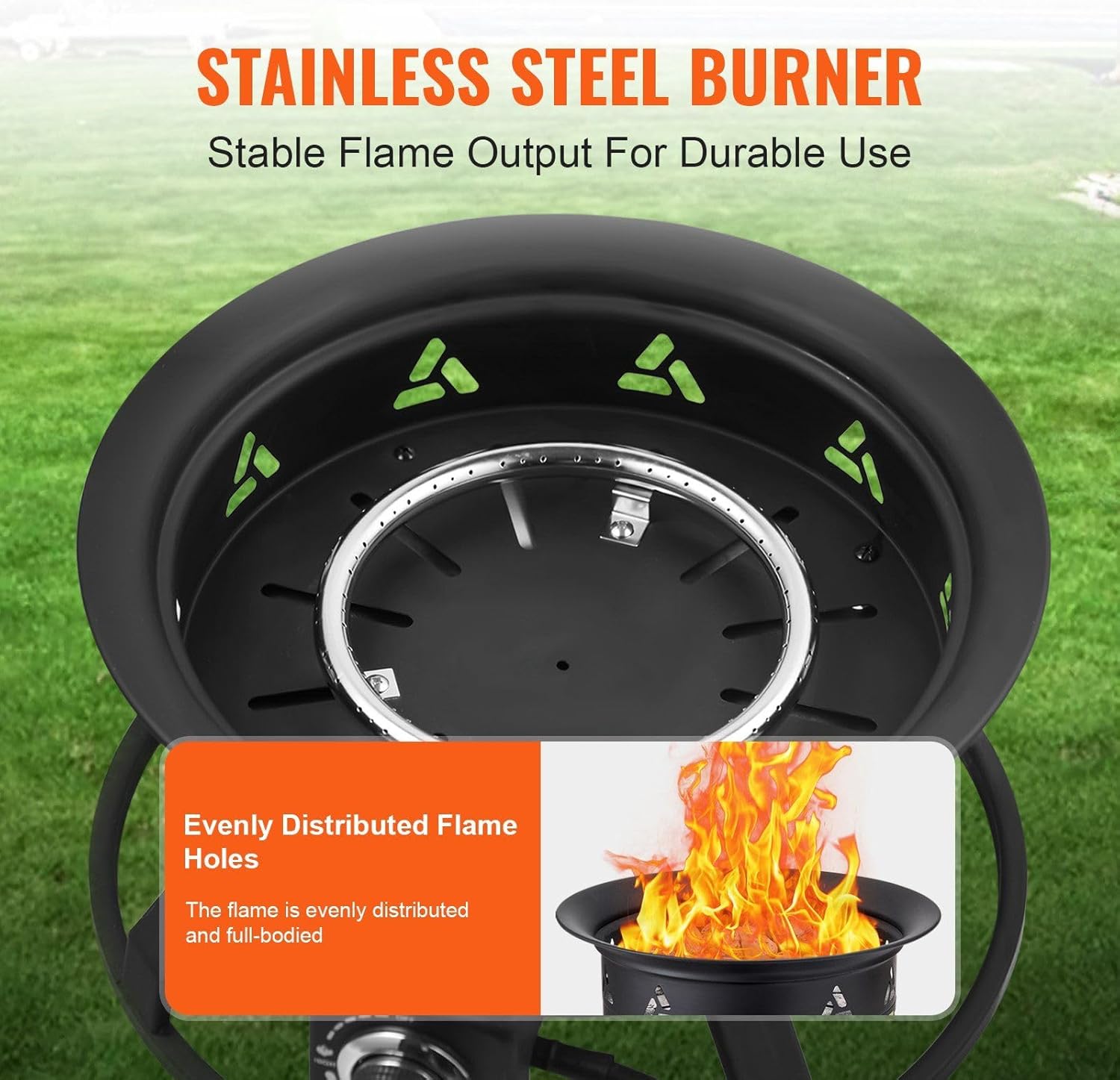 Propane Fire Pit 24' Outdoor Portable Gas Fire Pit for Heating 58000 BTU