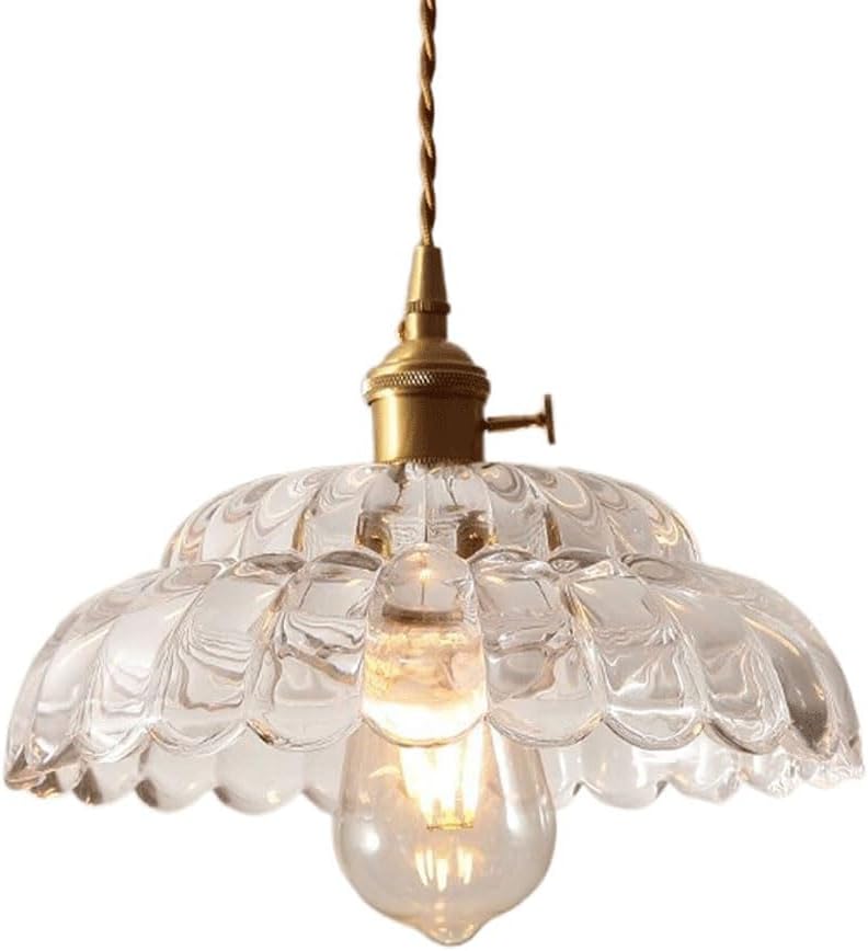 E27 Snail Mouth Single -Head Chandelier, Creativity and Lotus -Shaped Glass Hanging Lamp Lampshade, Ceiling Lighting Fixtures, Porch Aisle Restaurant Decoration Pendant Light Light
