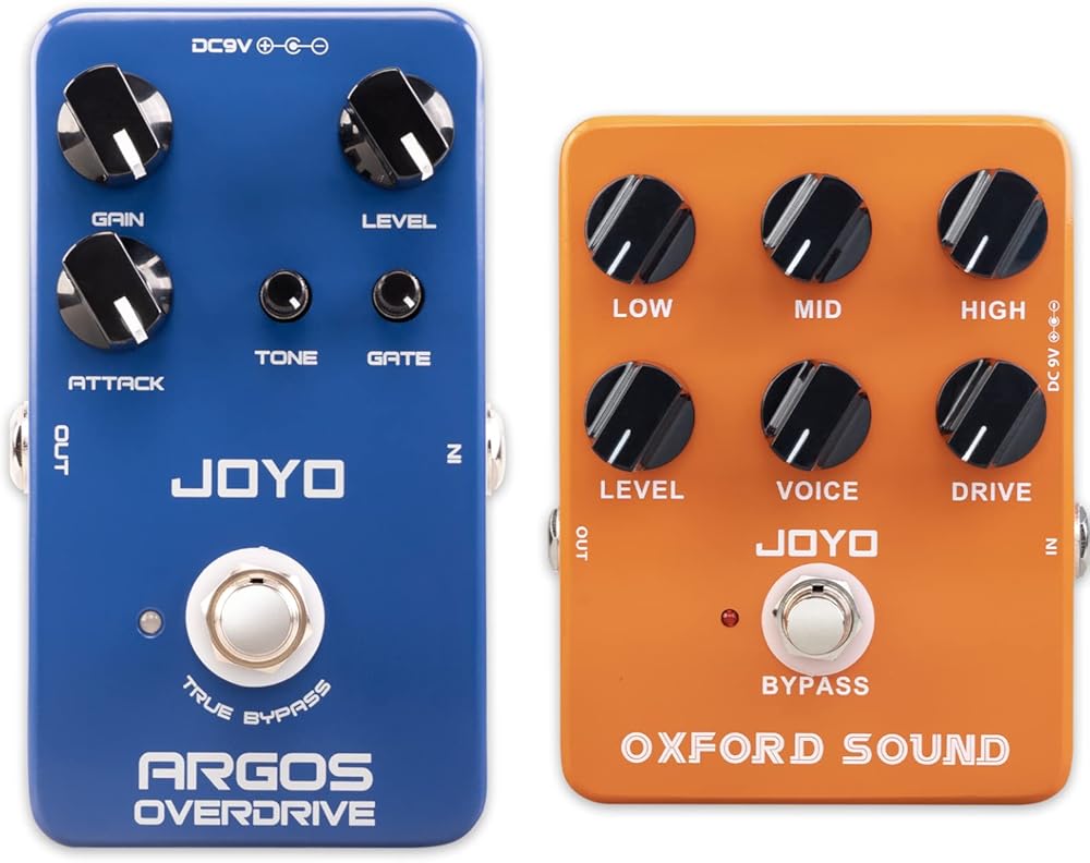 JOYO JF-23 Overdrive Built-in Noise Gate Guitar Effect Pedal and JF-22 Amplifier Simulator Distortion Pedal