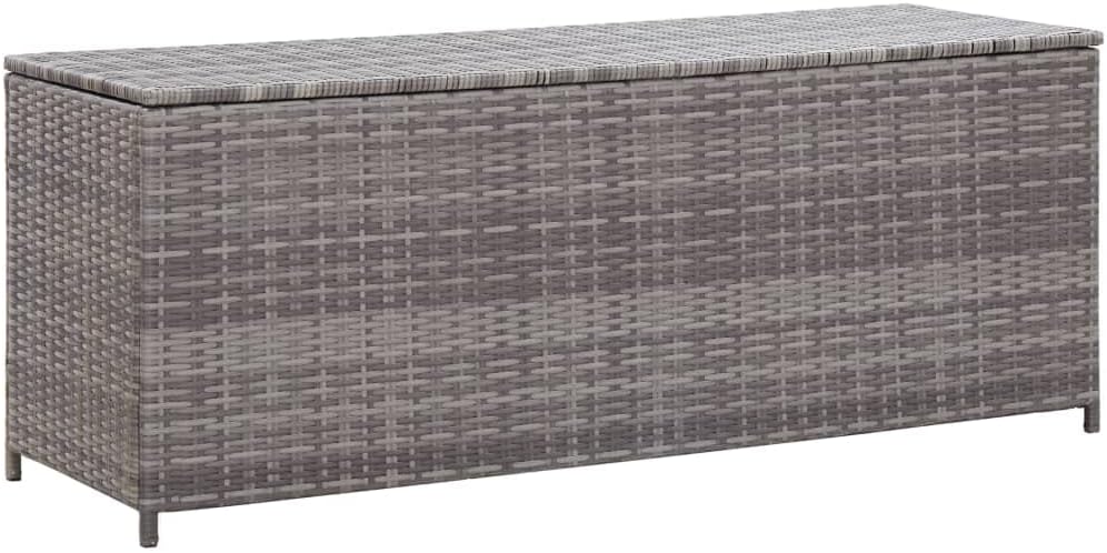 Patio Storage Box,deck box,outdoor storage box,wood deck box,box,patio furniture,for Patio Garden Furniture, Outdoor Cushion Storage, Gray 47.2