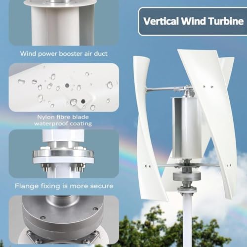 10000W Vertical Wind Turbine Generator 12V/24V/48V - 3-Blade Eco-Friendly Wind Power System with Controller for Boats, Homes, Gazebos, Chalets - High Efficiency Renewable Energy Solution