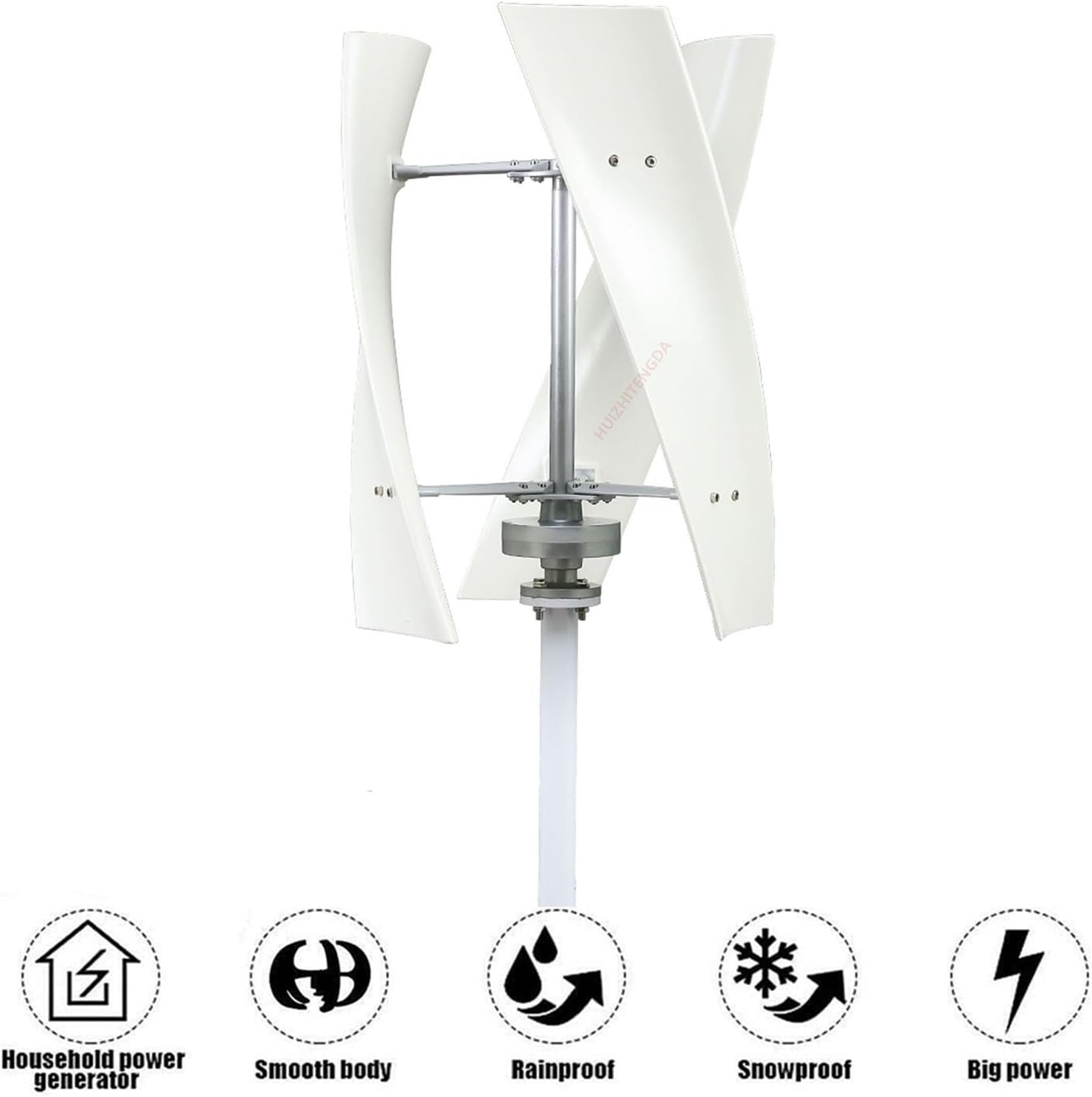 600W Vertical Wind Turbine Generator Kit,12V 24V 48V with 3 Blades/Controller 3 Phase AC Turbine Generator for Wind Power, Solar Energy, and Batteries(White)