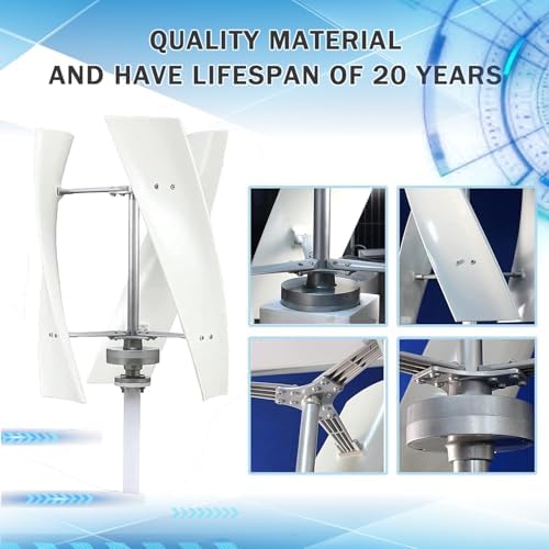 20000W Vertical Wind Turbine Generator - Space-Saving 12V/24V/48V Windmill Kit for Home, RV, Marine - Efficient Renewable Energy Solution, Eco-Friendly & Colorful Design