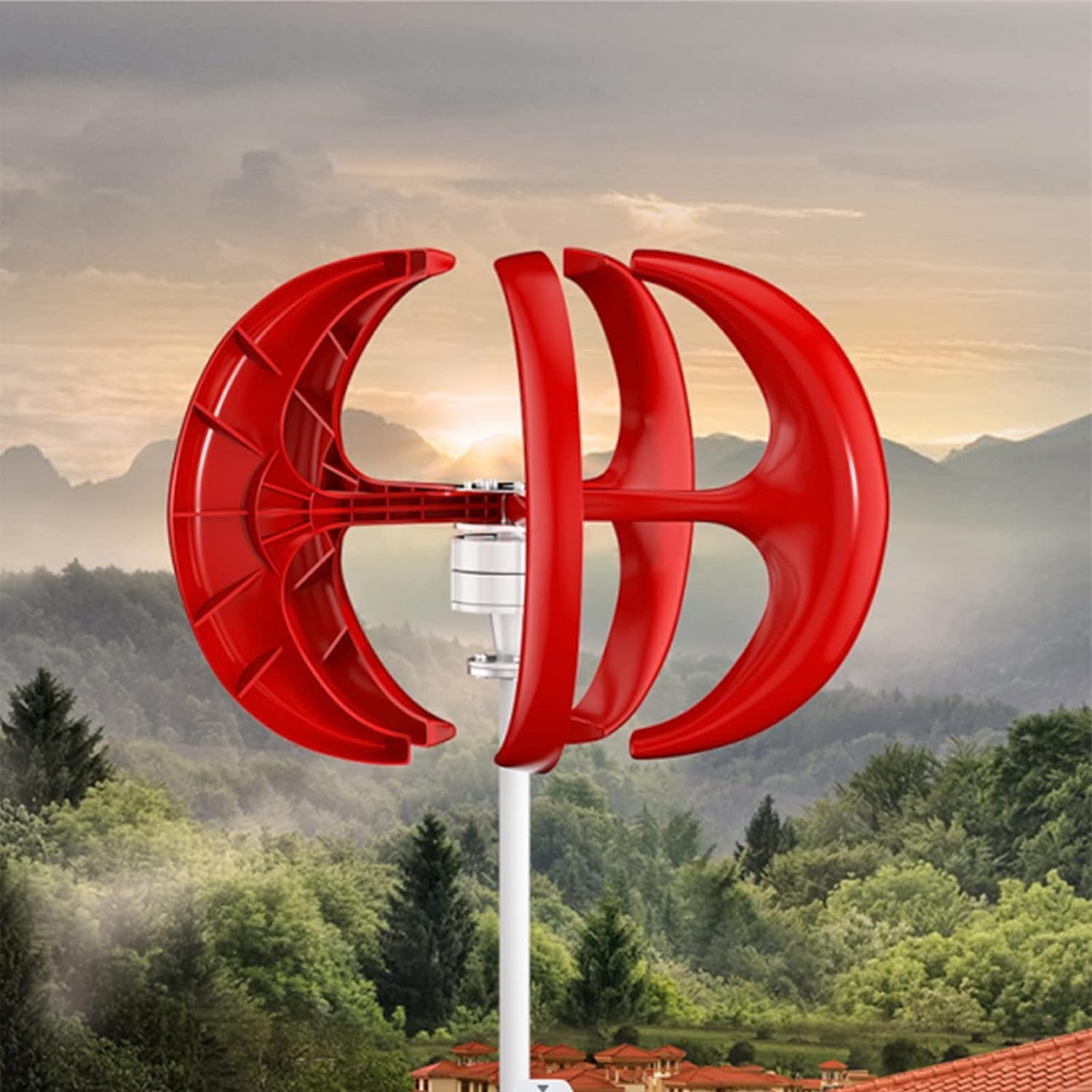 CHRISK 9000W Vertical Wind Turbine Permanent Magnet Generator Set, Vertical Axis Coreless Wind Generator for Home Or Camping