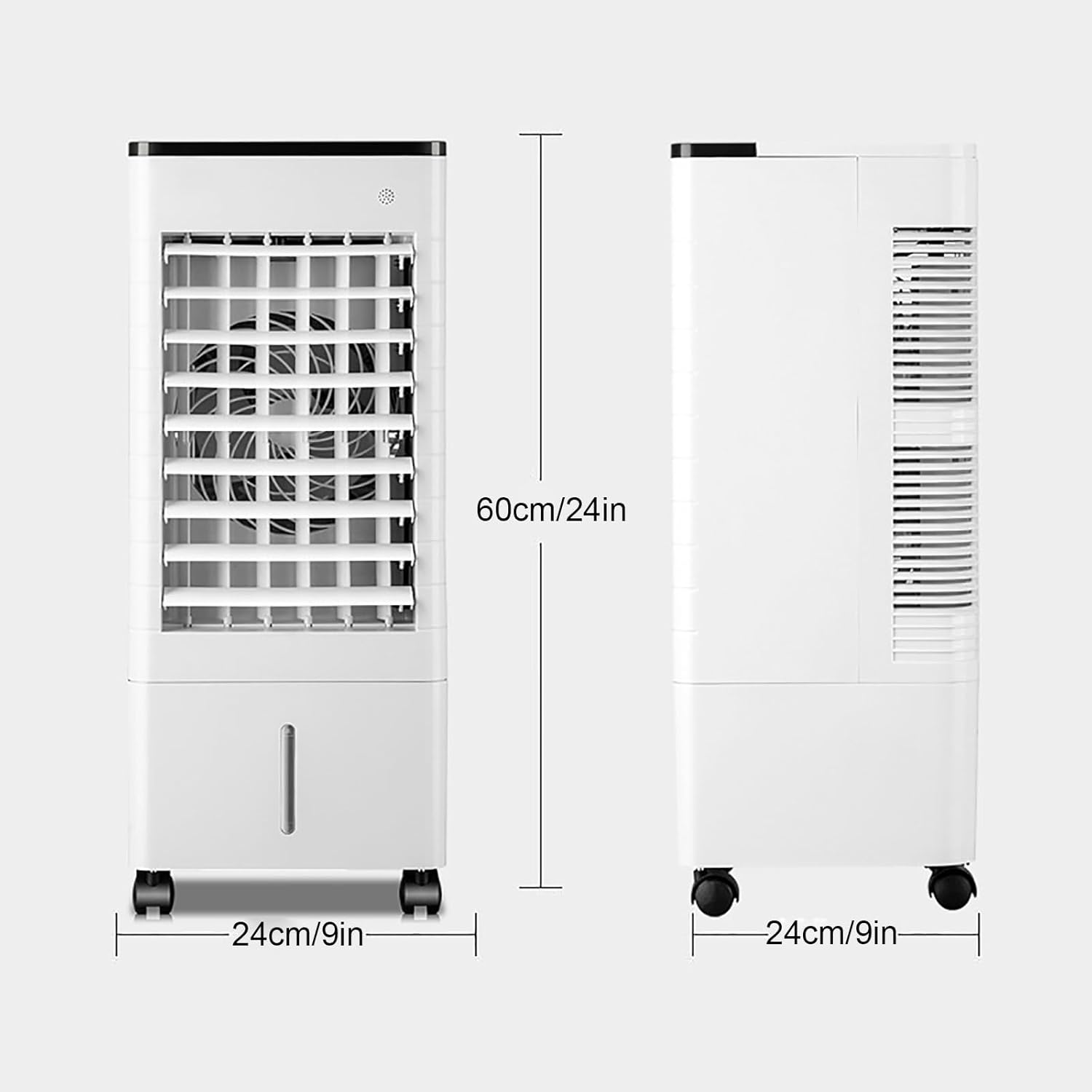 Swamp Cooler Air Conditioner Portable, 3-in-1 Evaporative Air Cooler, 3 Speeds 3 Modes, 90° Oscillation, 15h Timer, 2.4 Gal, 2 Ice Packs, Remote & Touch Control, Evaporative Cooling Fan