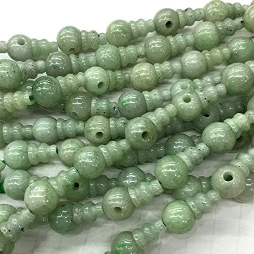 1 strands natural green jadeite jade pagoda tee three links buddha head tibet guru barrel big hole beads size: 10mm+6x8mm (10 sets/lot) 04208