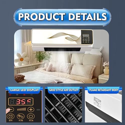 Climafy Air Conditioner,Portable Air Conditioner Split Max,Fast Cooling & Heating,No Install,Wall Mounted Air Conditioner with Remote Control for Home, Office(White,US Standard 110V)