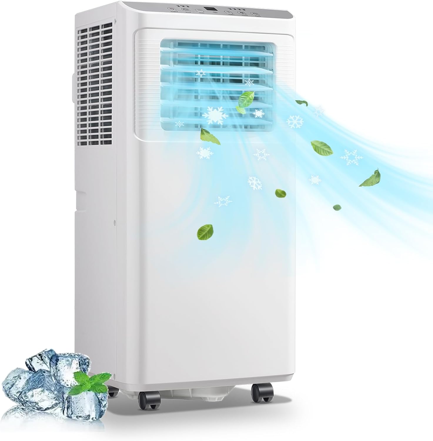 WANAI Portable Air Conditioner Standing Floor 8,000 BTU ASHARE(5,000 BTU SACC) AC Unit with Built-in Dehumidifier & Fan, Remote Control and Window Installation Kit Included, LED Display, White