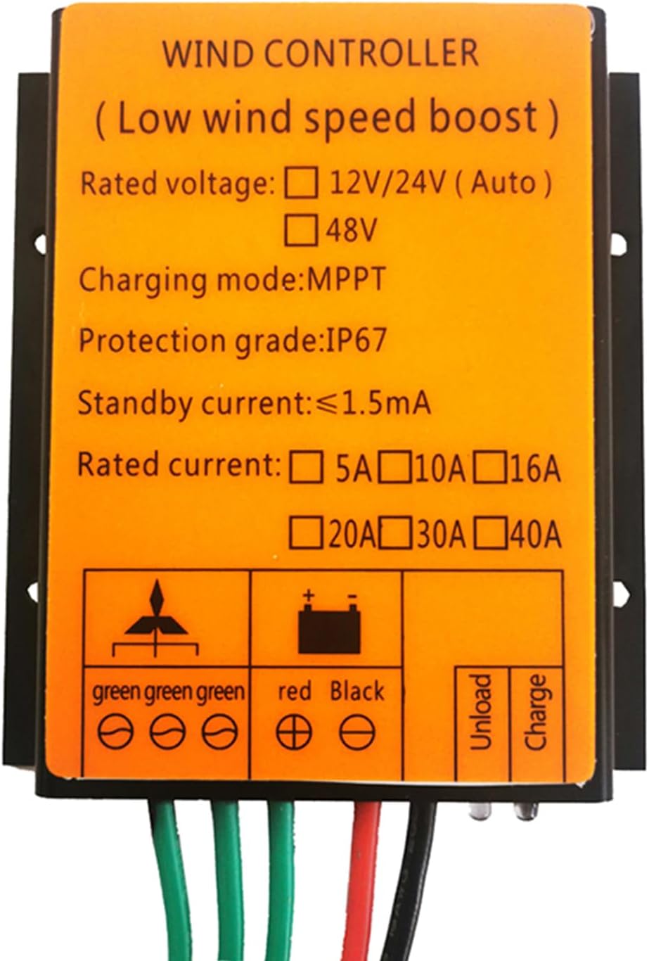 12V,BAOJUHUIKANG 12V 24V 48V Low Wind Speed Charge Controller 10000W MPPT Charge Controller for Horizontal Vertical Wind Turbine Generator