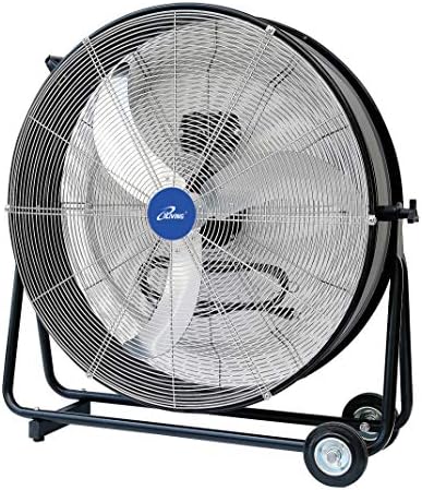 iLIVING 30 Inches High Velocity Drum Fan Industrial, Commercial, Air Circulator for Garage, Shop, Patio, Barn, Greenhouse, Speed Control 8300CFM, UL Listed,Black