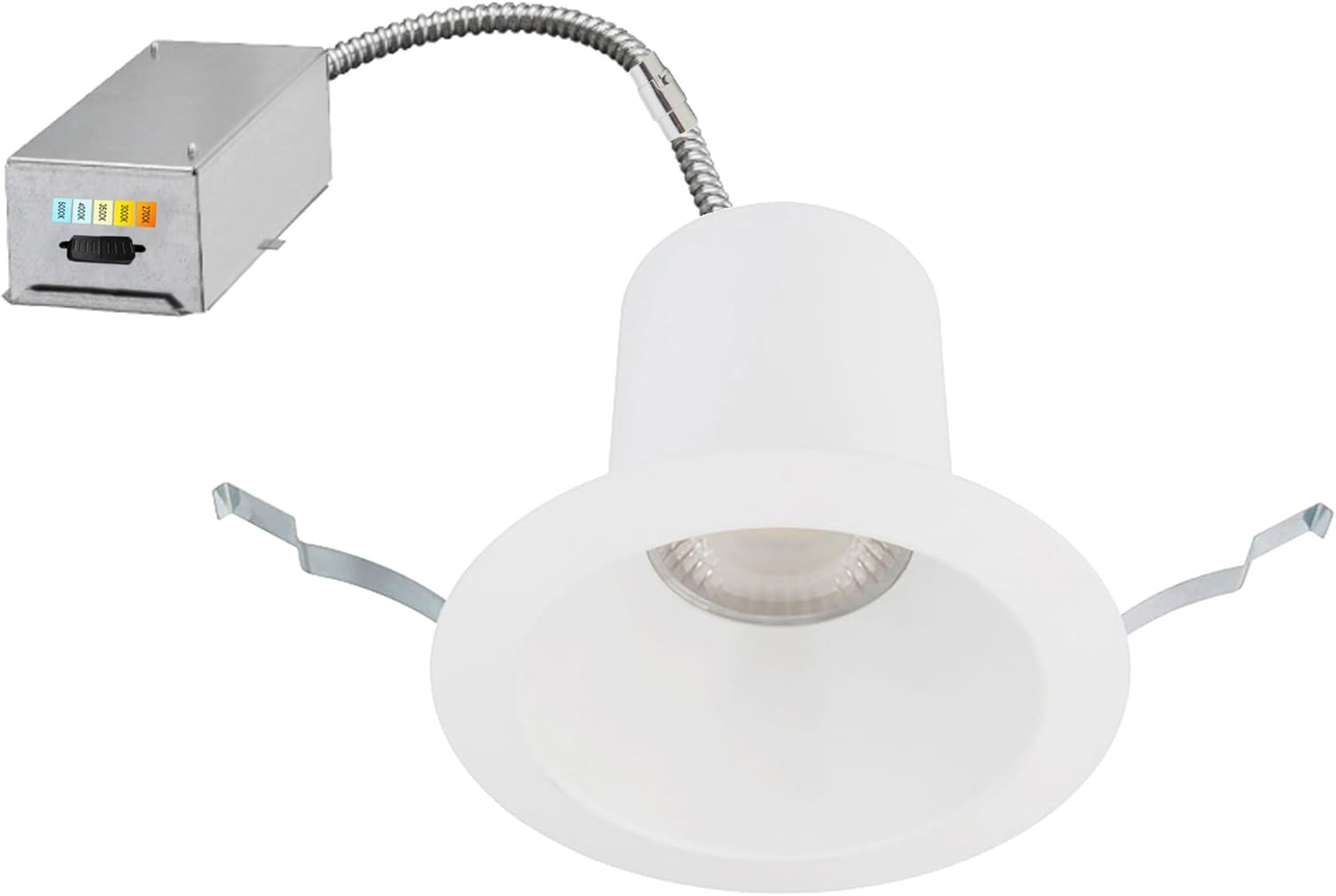 WAC Lighting Blaze 6in LED Round Recessed Light with Remodel Housing Frame-in Kit 5-CCT Selectable 25W 2,500 Lumens IC-Rated Airtight 120V-277V Universal in White