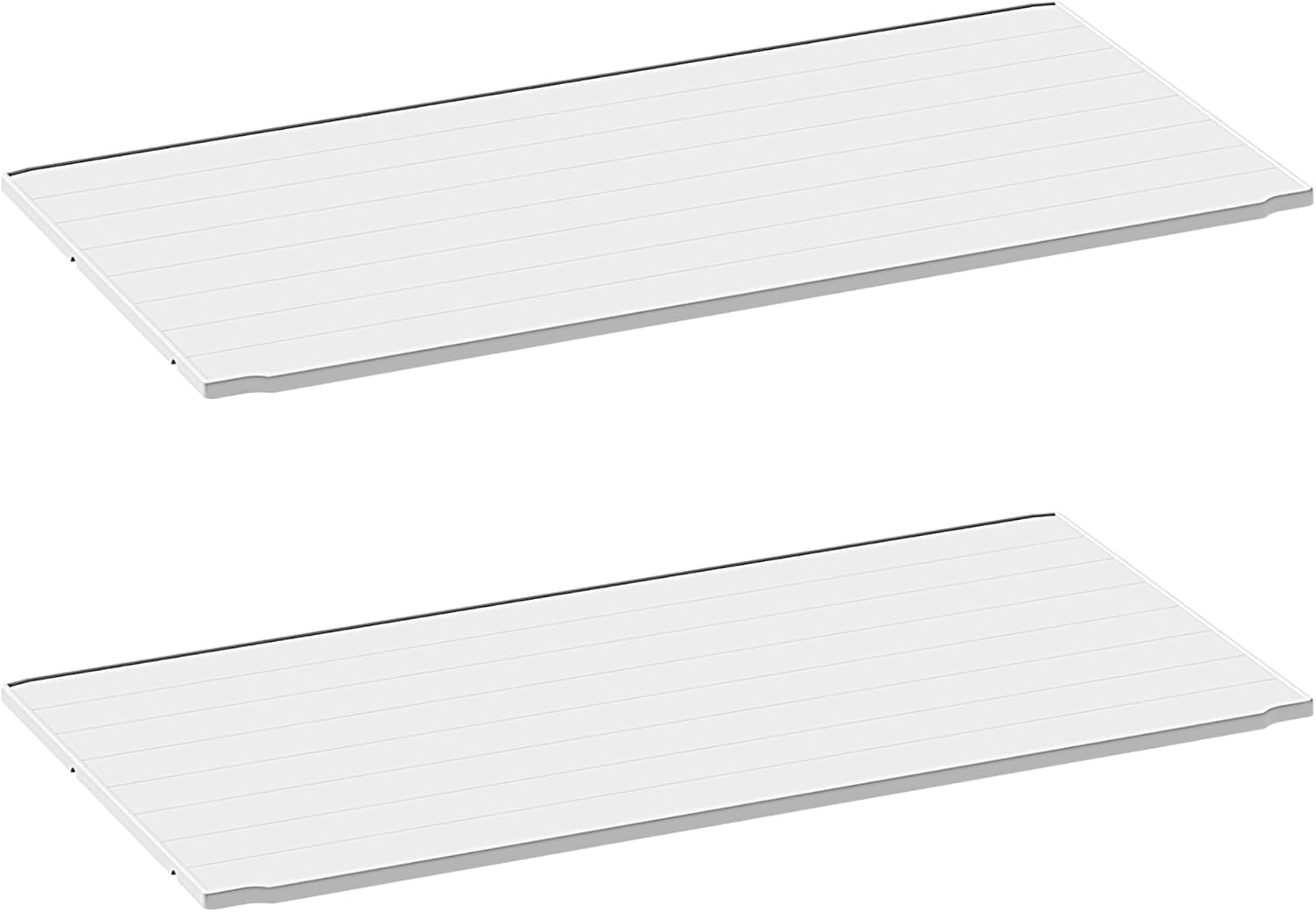 Devoko Shelf of Resin Outdoor Storage Cabinet, 26 Cu Ft Outdoor Storage Shed Waterproof Patio Tools Storage Box (2 Pieces) (White)