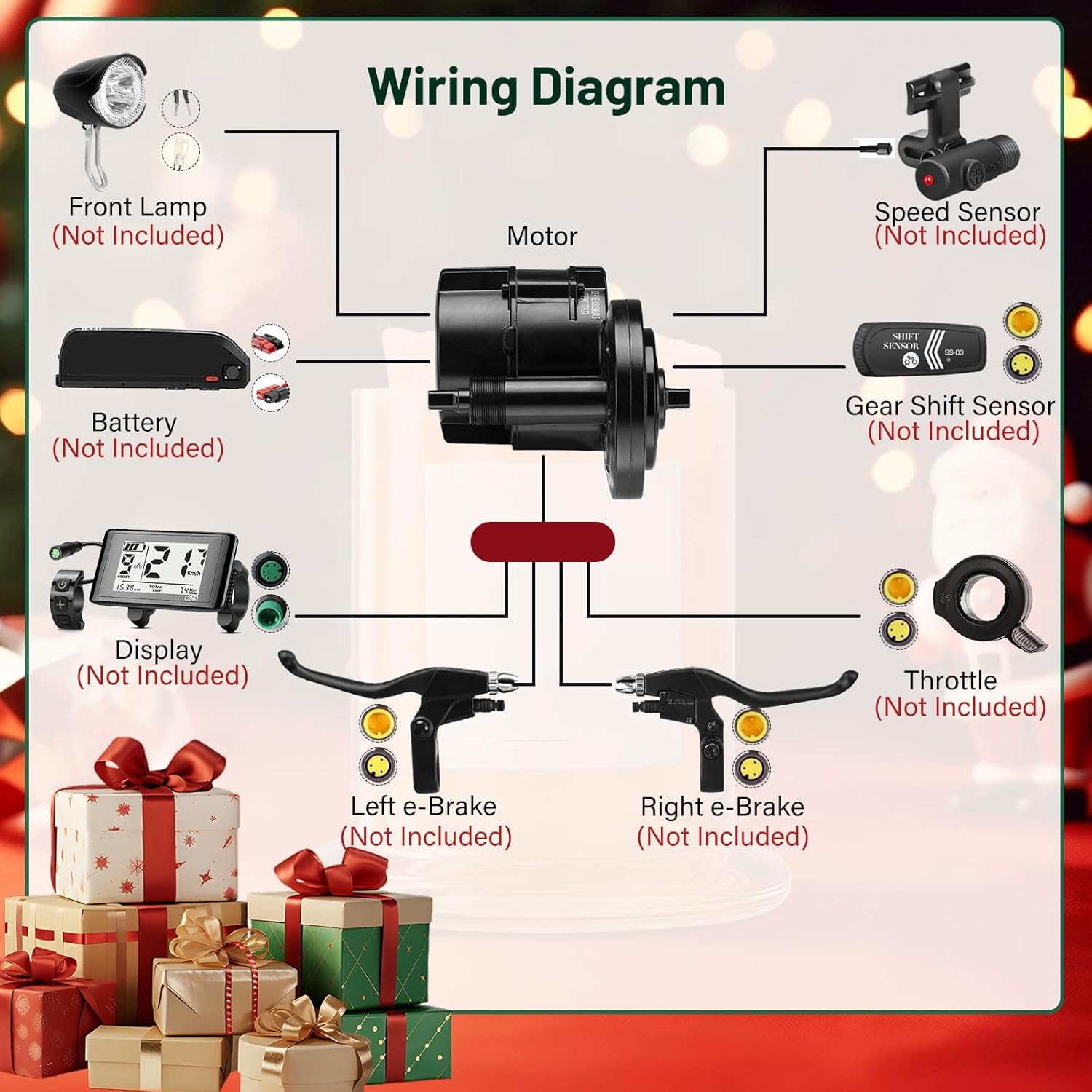 BAFANG 36V/48V 250W/500W/750W/1000W UART Version Mid Drive Kits, BBS01B BBS02B BBSHD for 68mm Bottom Bracket(No Other Accessories, Such as displays, cranksets, Brake levers, or Throttle Grips.)