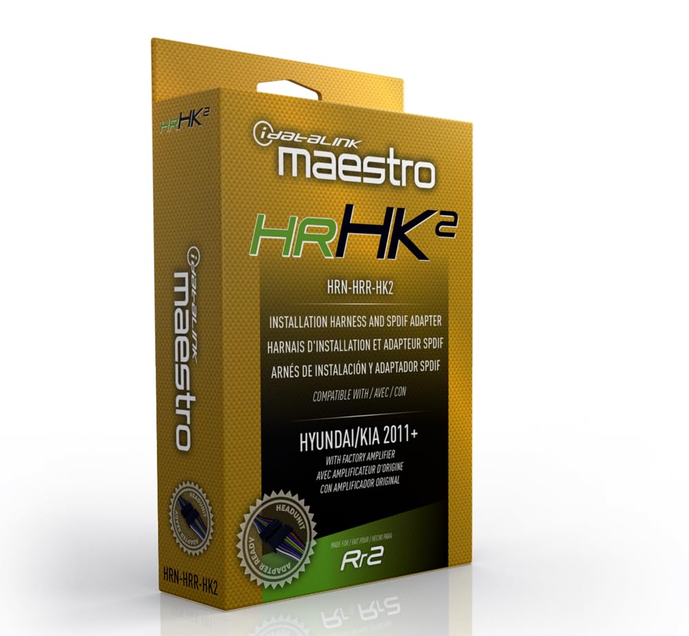 Idatalink Maestro HRN-HRR-HK2 T-Harness for Select Hyundai Kia Vehicles 2010-18, replace the factory radio while retaining steering wheel controls & use of factory amplifier (ADS-MRR2 module required)