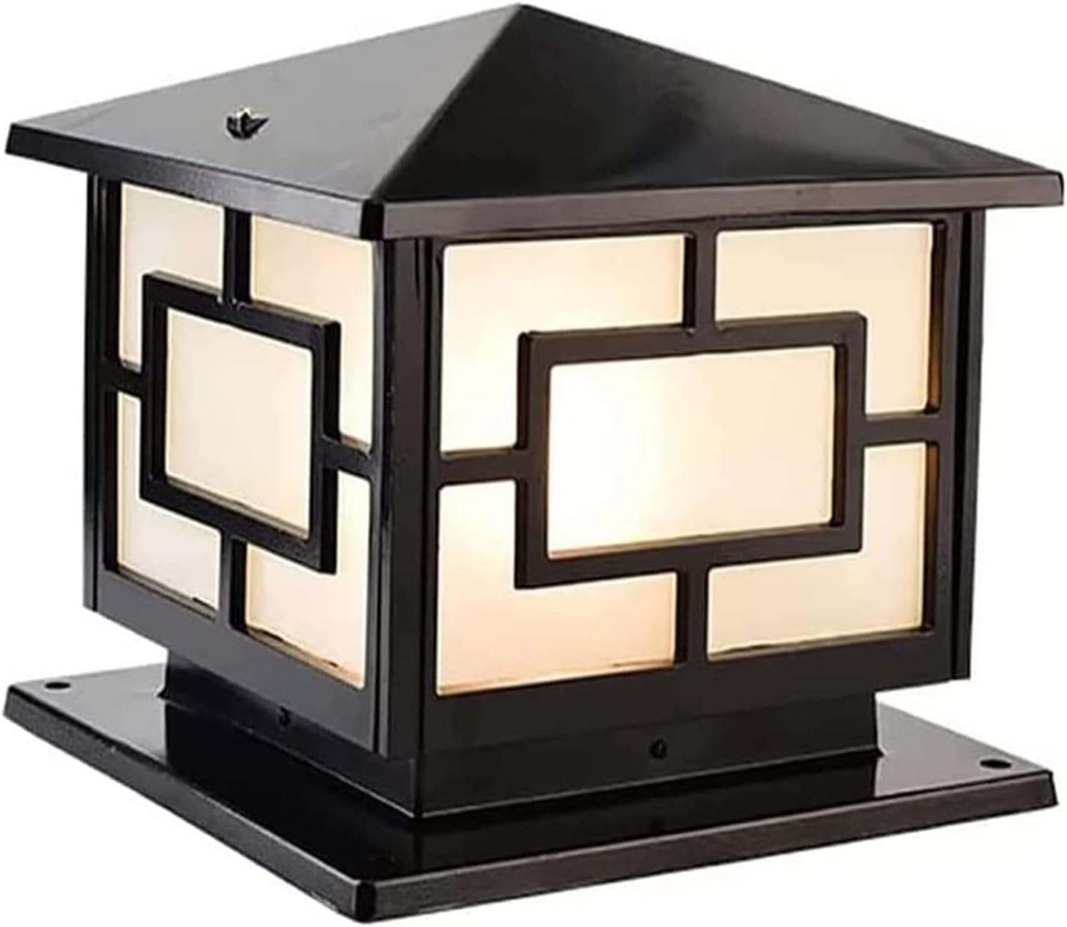 Courtyard Light Outdoor Post Light Fixture Wall Outdoor Post Lights Waterproof Aluminum Square Pillar Lights Exterior Column Lights for Deck Garage Garden Walkway (Size : 40 * 33cm)