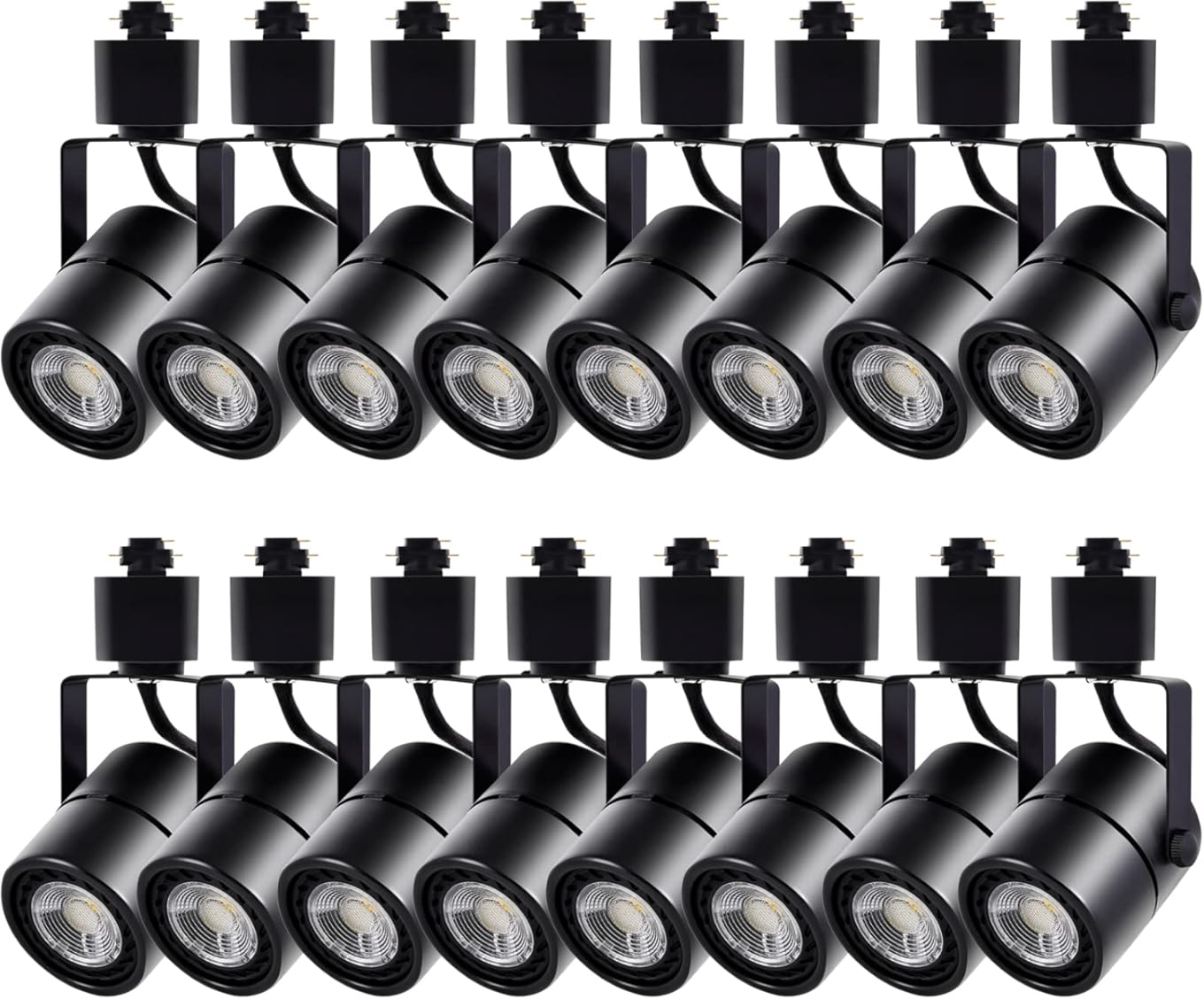 Track Lighting Heads, 10W 4000K Cool White Dimmable Bright LED Track Lighting Fixtures for Accent Retail Kitchen Artwork,120V Linear Track Light H Type-CRI90+ 24° White - 16 Pack (Black)