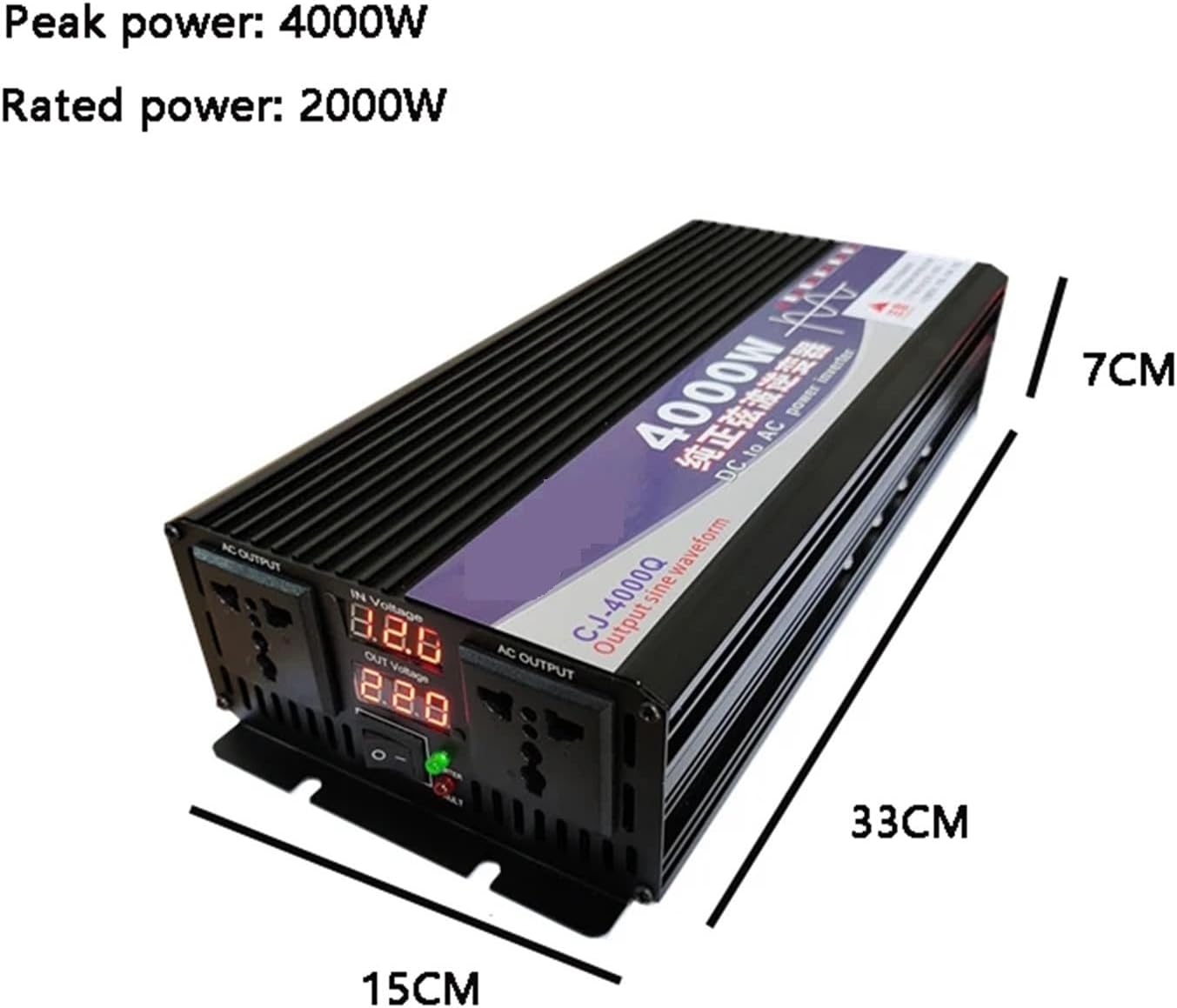 Inverter 1600W 2600W 3500W 4000W DC 12V 24V 48V 60V 72V to AC 220V Pure Sine Wave Voltage Converter Solar inverters(72V,220V 50HZ_5500W)