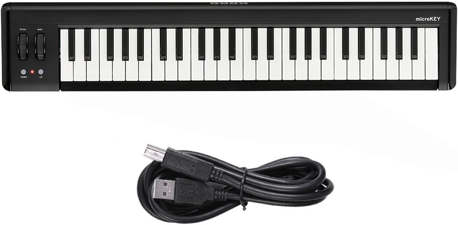 KESHUO Electric Keyboard 49-Key Compact USB MIDI Keyboard Controller