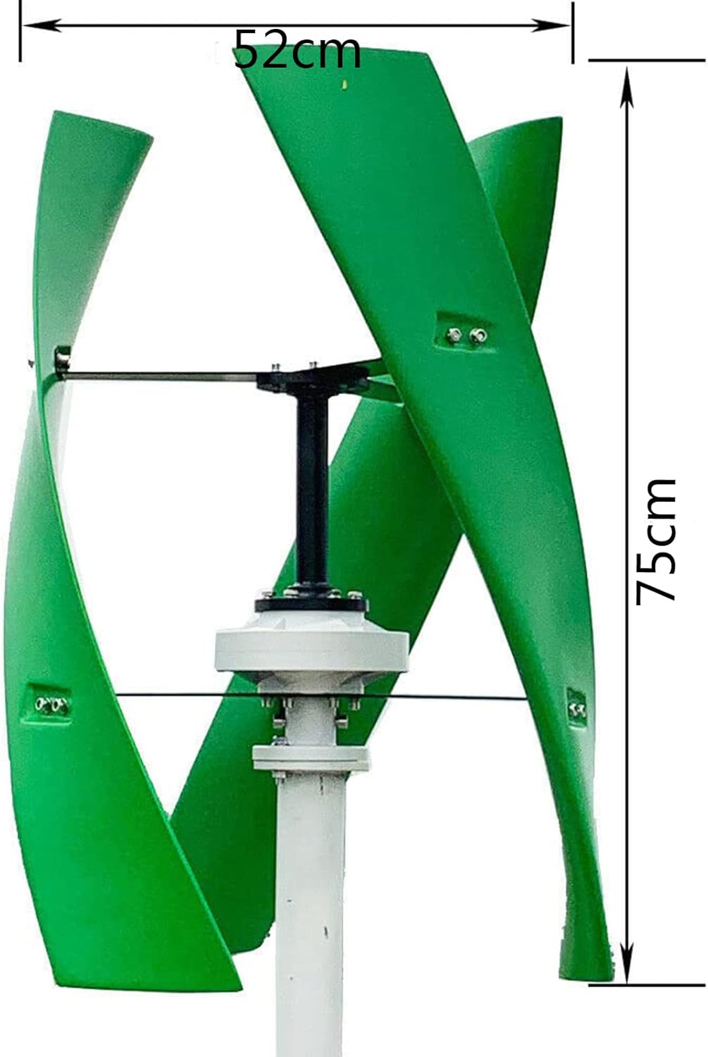 Vertical Wind Turbine Generator Kits, 3 Blades12000w 12V -220V Noiseless Energy Wind Generator with MPPT Controller for Home Boat Marine Monitoring (Green)