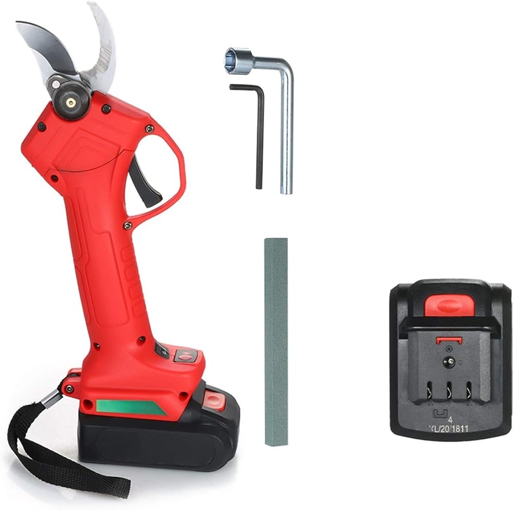 Electric Garden Pruning Shears with 2 Lithium Battery Branch Cutter Tool Cordless Electric Grafting Pruner Tool Garden Scissors Garden Or Lawn