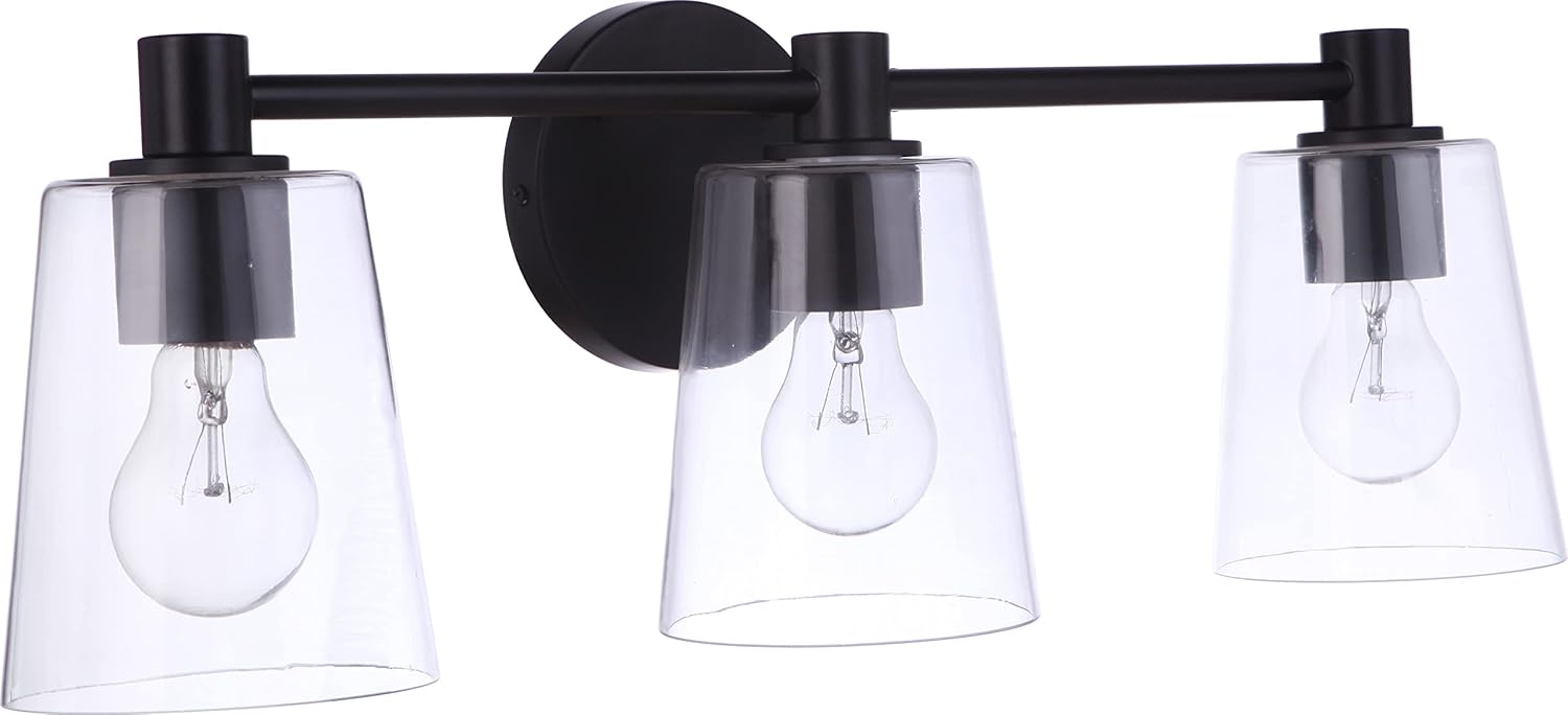 Craftmade 12623FB3 Emilio Outdoor Wall Sconce, 3-Light 180 Total Watts, Flat Black