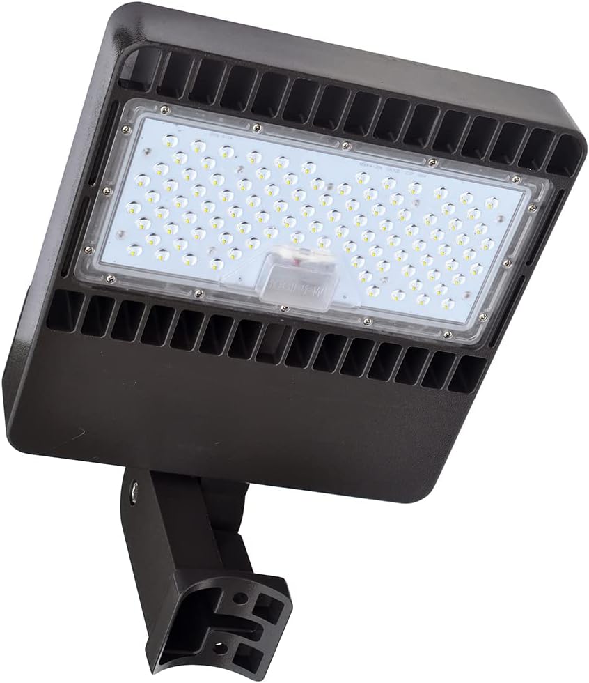 LED Parking Lot Lighting 150w - 19,500 Lumen - 5000K Bright White - Dimmable Outdoor Large Area Light - LED Shoebox Lights – Arm Mount for Small Round Pole – ETL & DLC Listed