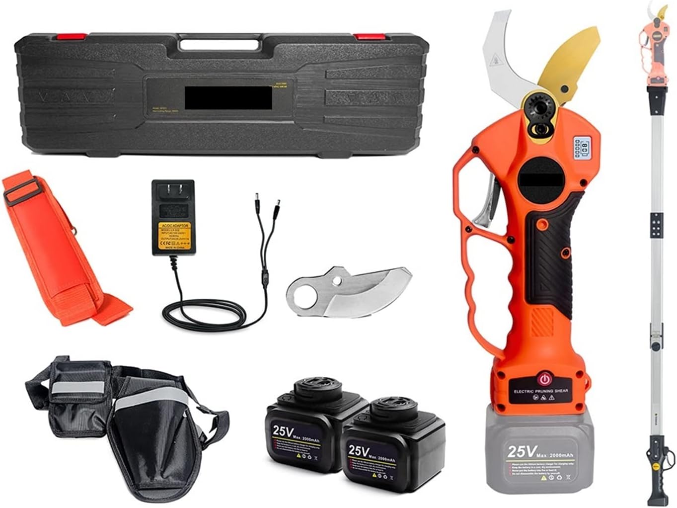 Electric Pruning Shears, 25V 40mm Cordless Electric Pruner Pruning Shear Efficient Fruit Tree Bonsai Pruning Branches Cutter 12 Hours Worktime,Power Chain Saws