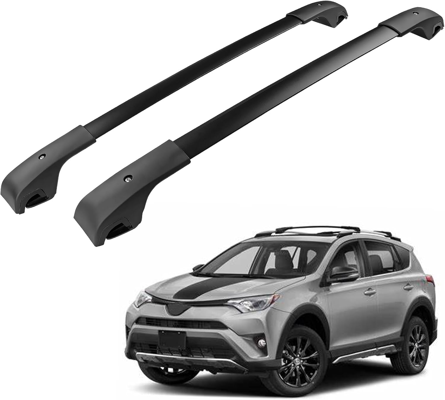 Roof Rack Cross Bars Luggage Carrier Fit for Toyota Rav4 2013-2018, Capable of Supporting Up to 200 lbs/90 kg, Ideal for Roof Bags, Roof Boxes, Bike Racks, and Various Other Accessories.