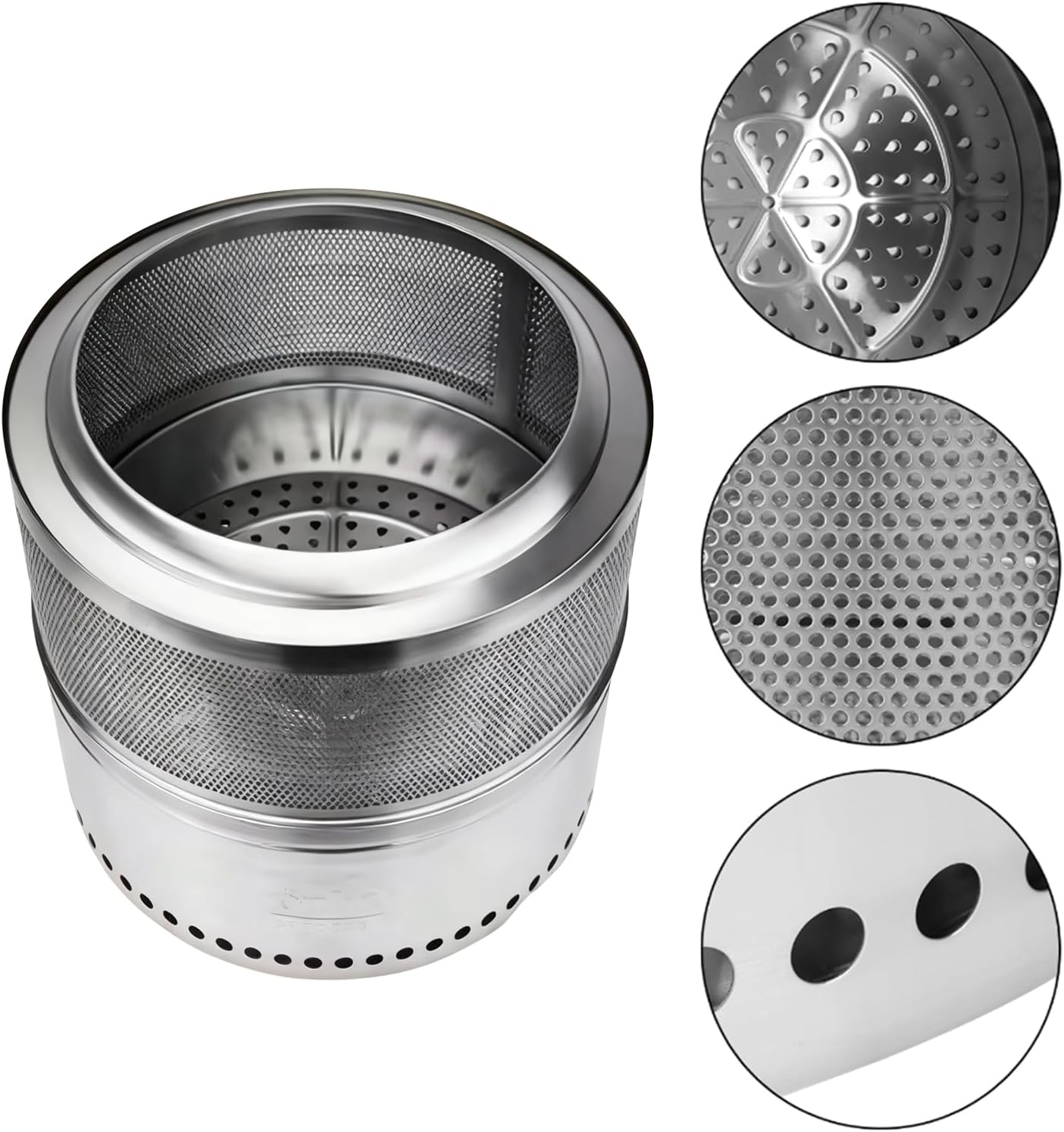 Outdoor Fire Pit with Carry Bag, Stainless Steel Table Top Firepit, Smokeless Firepit, Portable Solo Fire Pit, Hollow-Carved Design, for Camping Backyard Patio Garden Picnic Bonfire