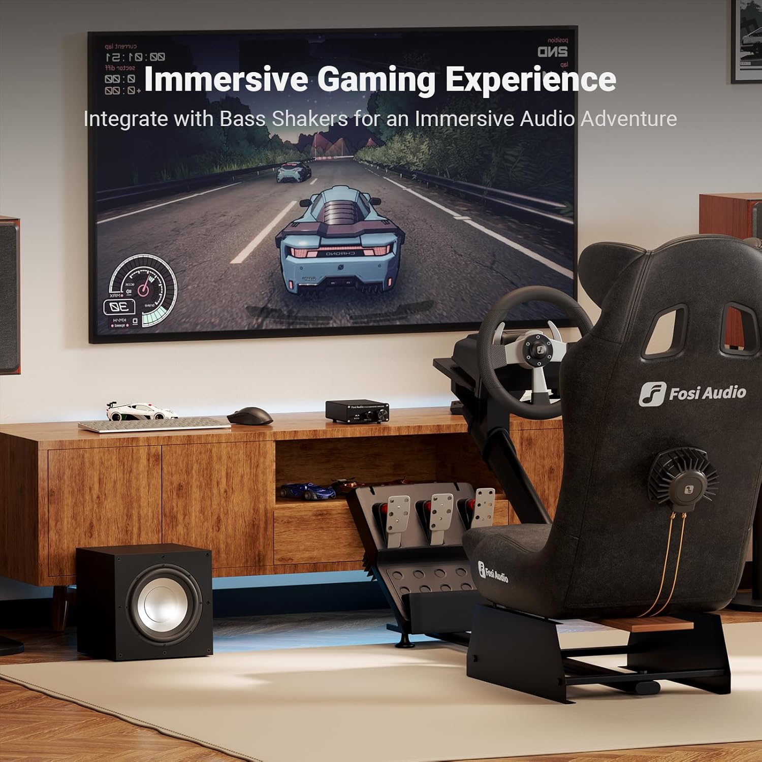 Fosi Audio TP-02 Subwoofer Amplifier Home Audio, Mini Bass Amp Mono Subwoofer Amp, with TDA7498E Chip 220W Volume and Frequency Control, for Powered Passive Subwoofers Bass Shakers