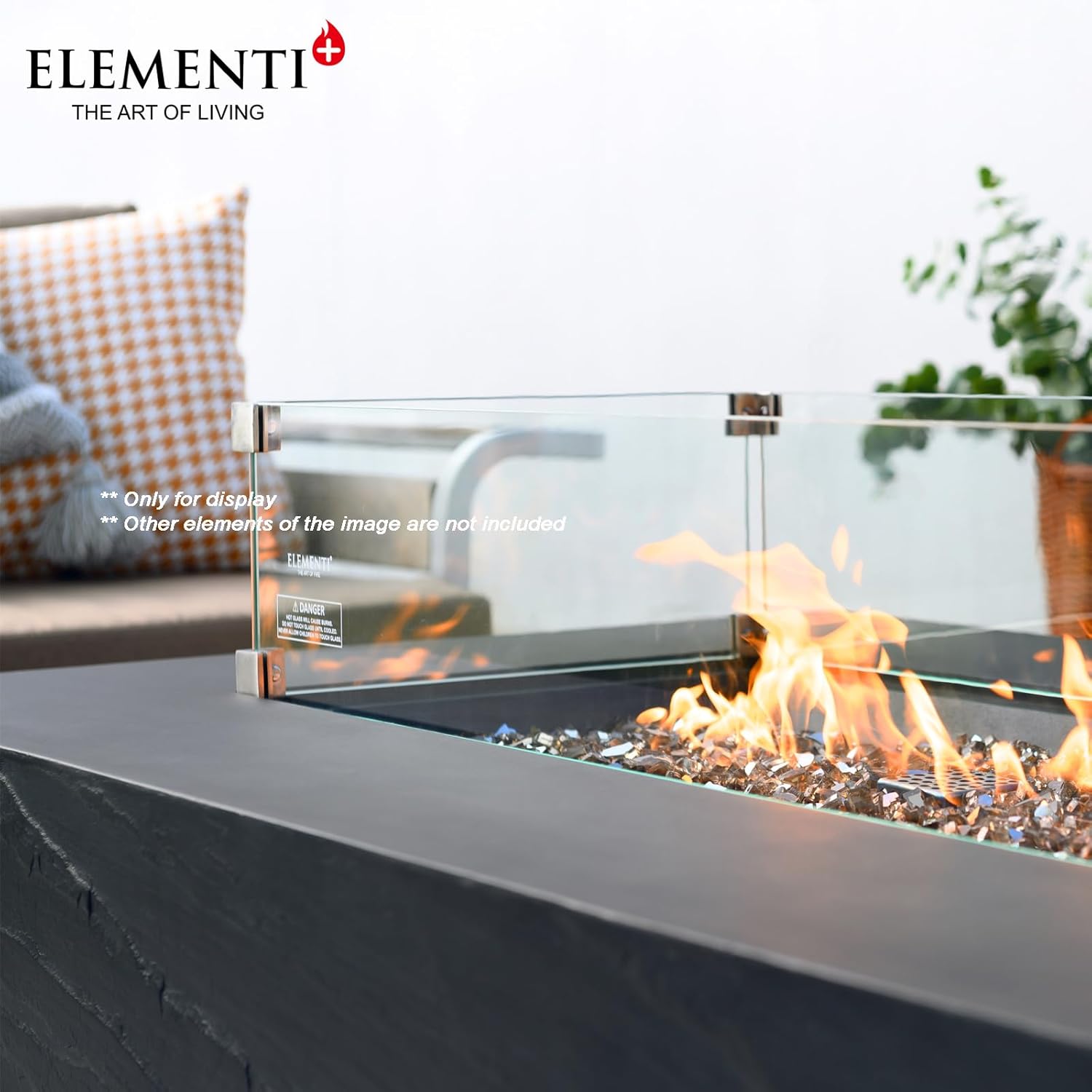 Rectangle Wind Screen for Elementi Plus Positano Fire Table/Riviera Fire Table - OFG410/OFG415-WS