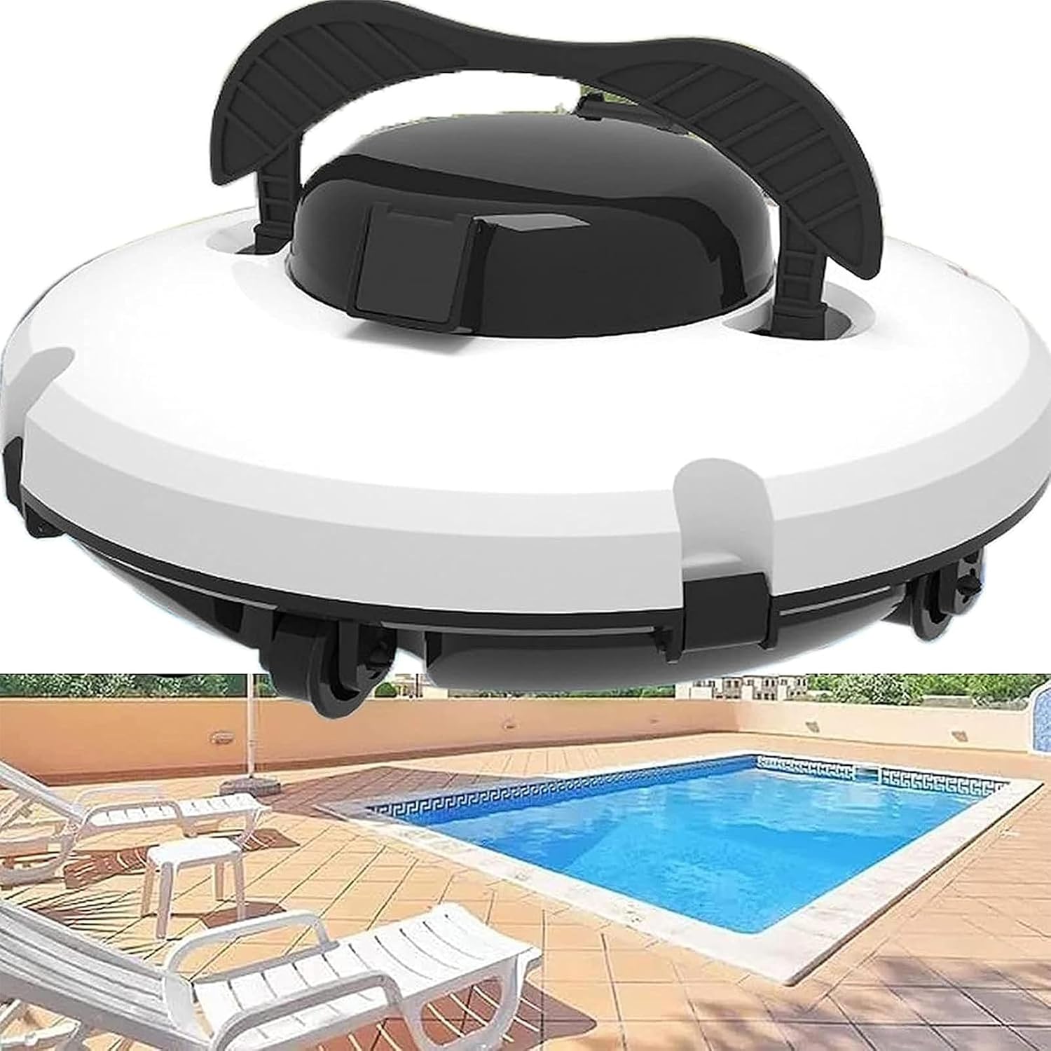Pool Vacuum Cleaner, Cordless Pool Cleaning Robot, Automatic Pool Cleaner, High Precision Filter, Safe Suction and Continuous Work for Two Hours