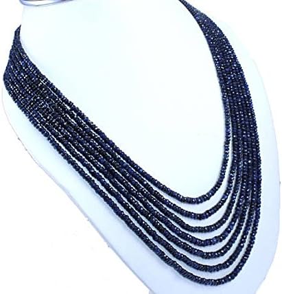 Natural Burma Blue Sapphire 7 strands 3-5mm faceted rondelle Beads 24