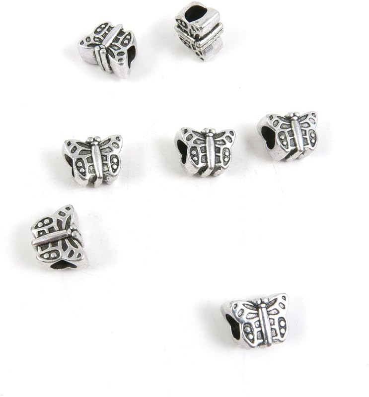 Jewelry Making Charms Antique Silver Tone Color Jewellery Charme Findingss Bulk Wholesale Suppliers Arts Crafts X4VO1 Butterfly Loose Beads