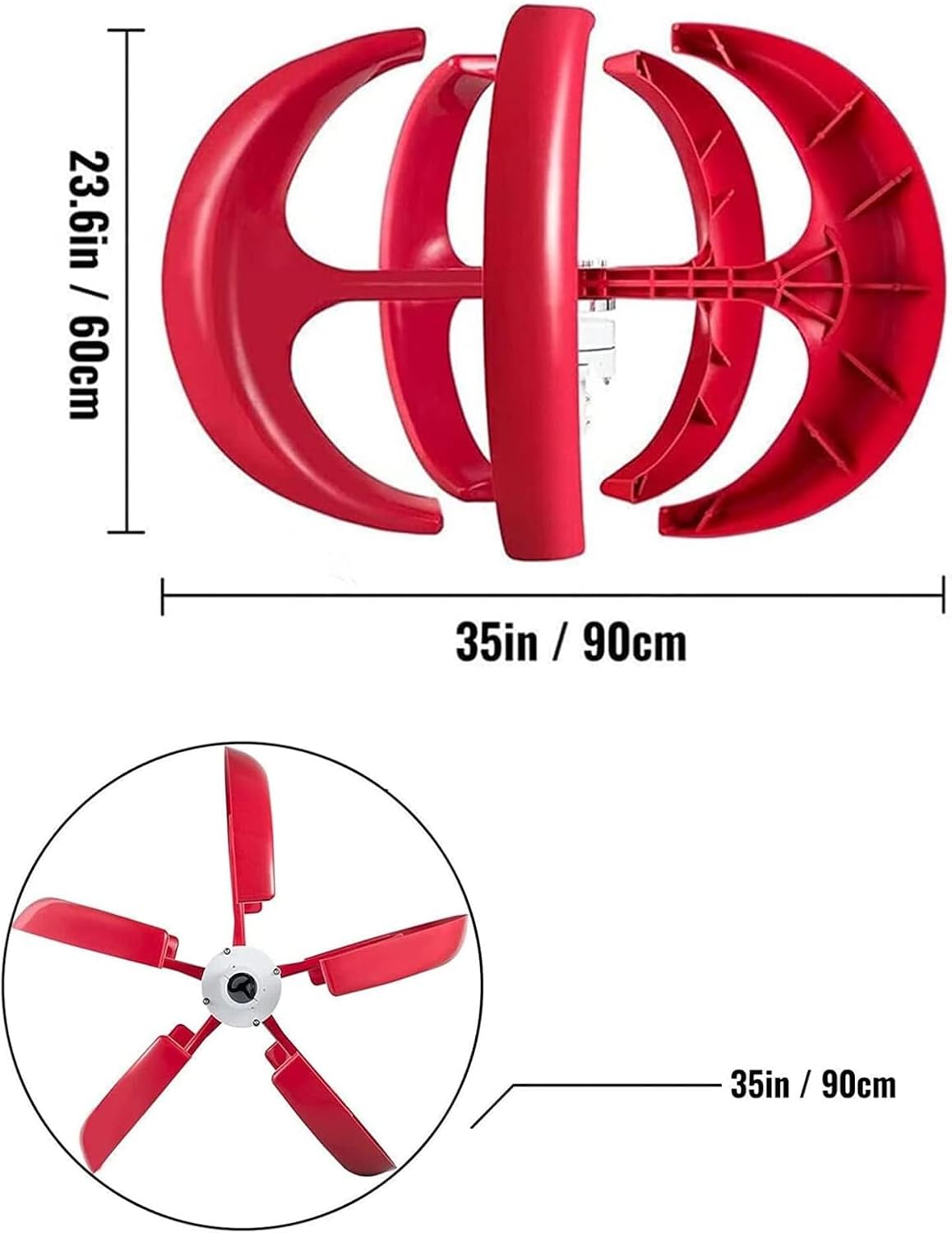 400W Wind Turbine Generator Kit, Vertical Axis Wind Generator Kit Electricity Producer Equipment for Home, Boat, Marine, Monitoring, Street Lighting and More Solar and Wind Hybrid System,24v