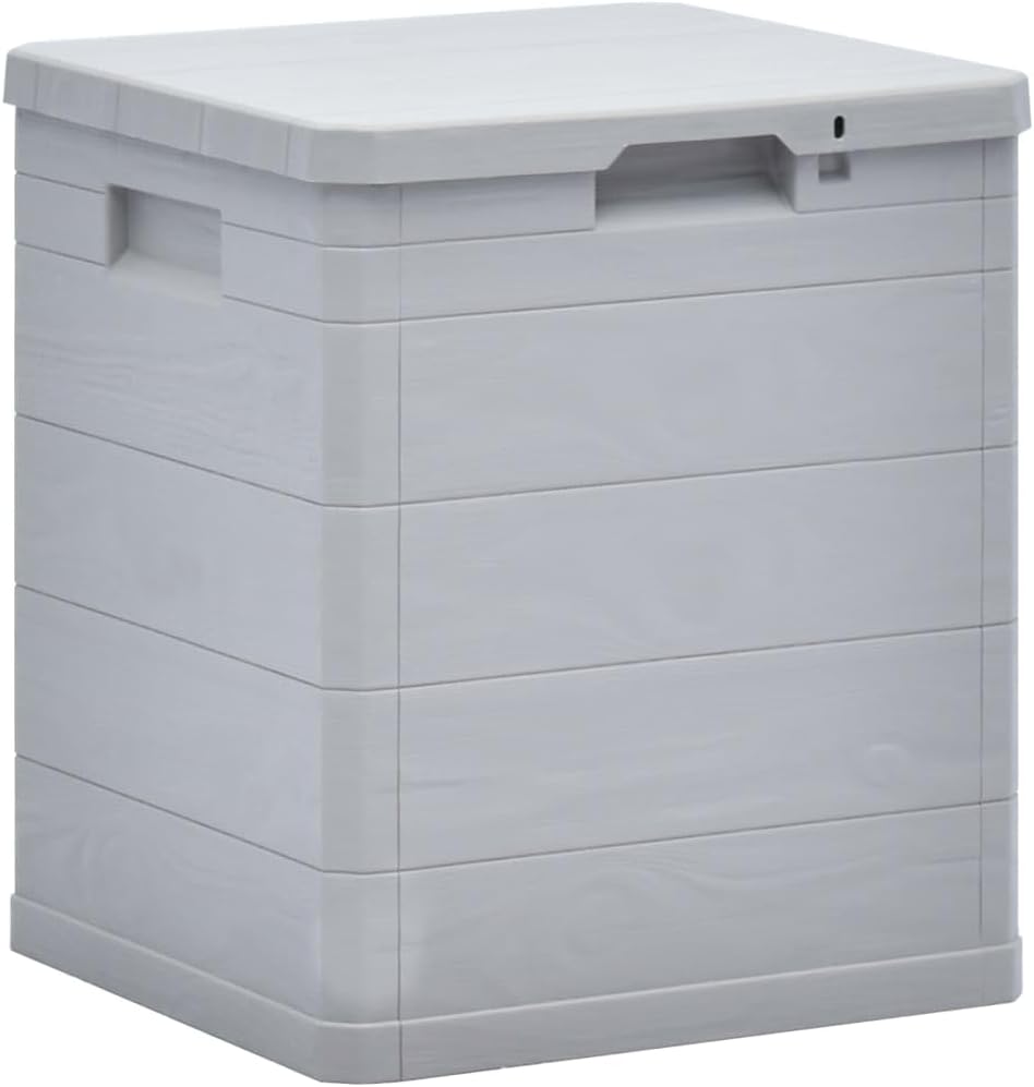 Patio Storage Box 23.8 gal Light Gray Patio Garden Outdoor Storage Container for Furniture Deck Box (Weight:6.88 lbs) -AA
