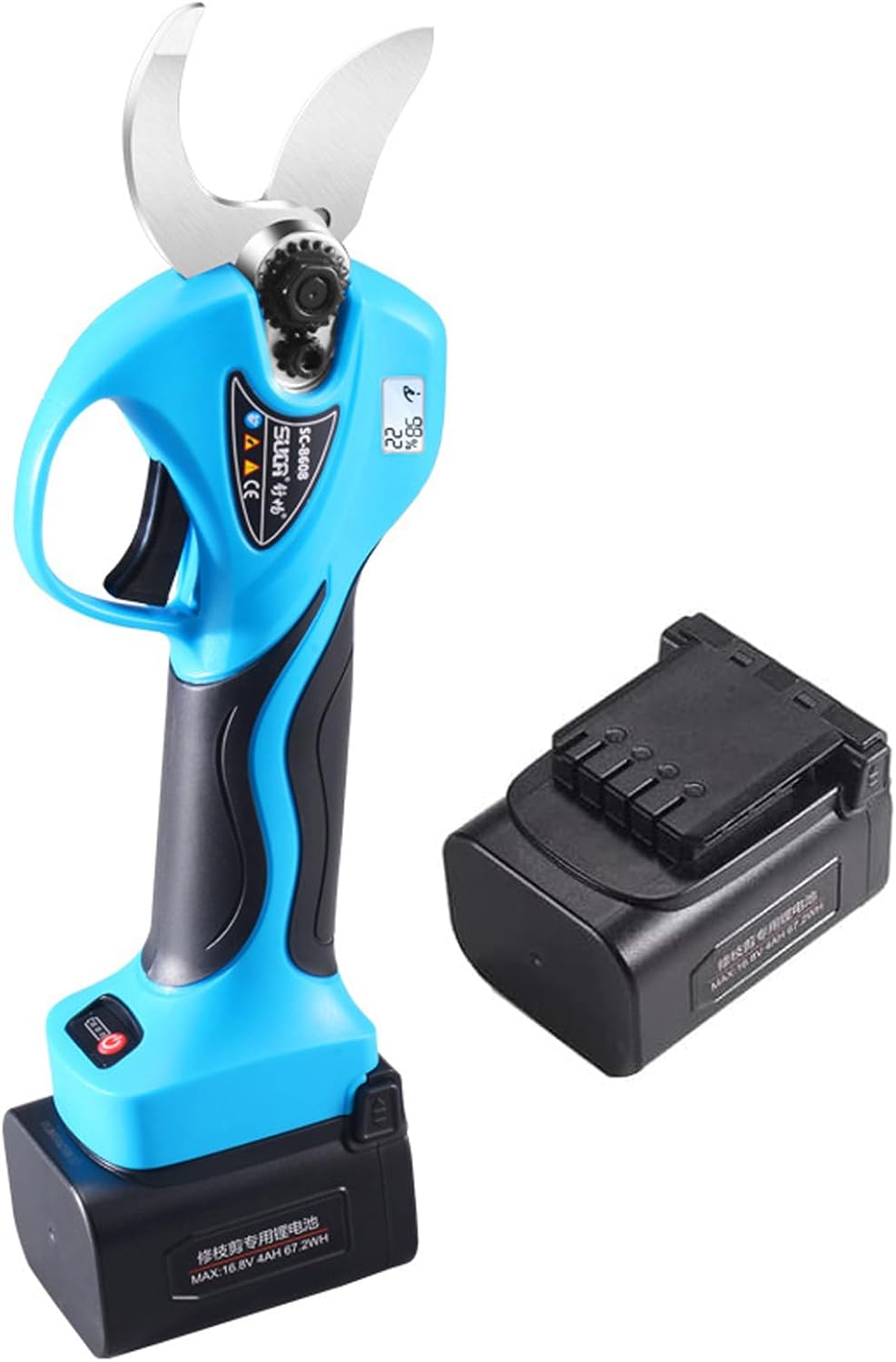 Pruning Shears Electric With 1.1 Inch(28mm) Cutting Diameter Professional Screen Electric Pruning Shears Fruit Tree Pruning Branch Electric Lithium Scissor Garden (SC-8608A)