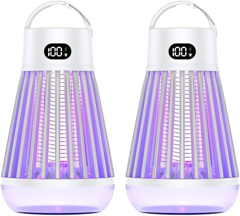 Zappify Zapper 2.0 2 Pack Portable Bug Zapper, Indoor & Outdoor, Cordless Rechargeable Mosquito Zapper, Hanging Hook, 1500V High Voltage, Trap for Fly, Insect, Mosquito & Bugs