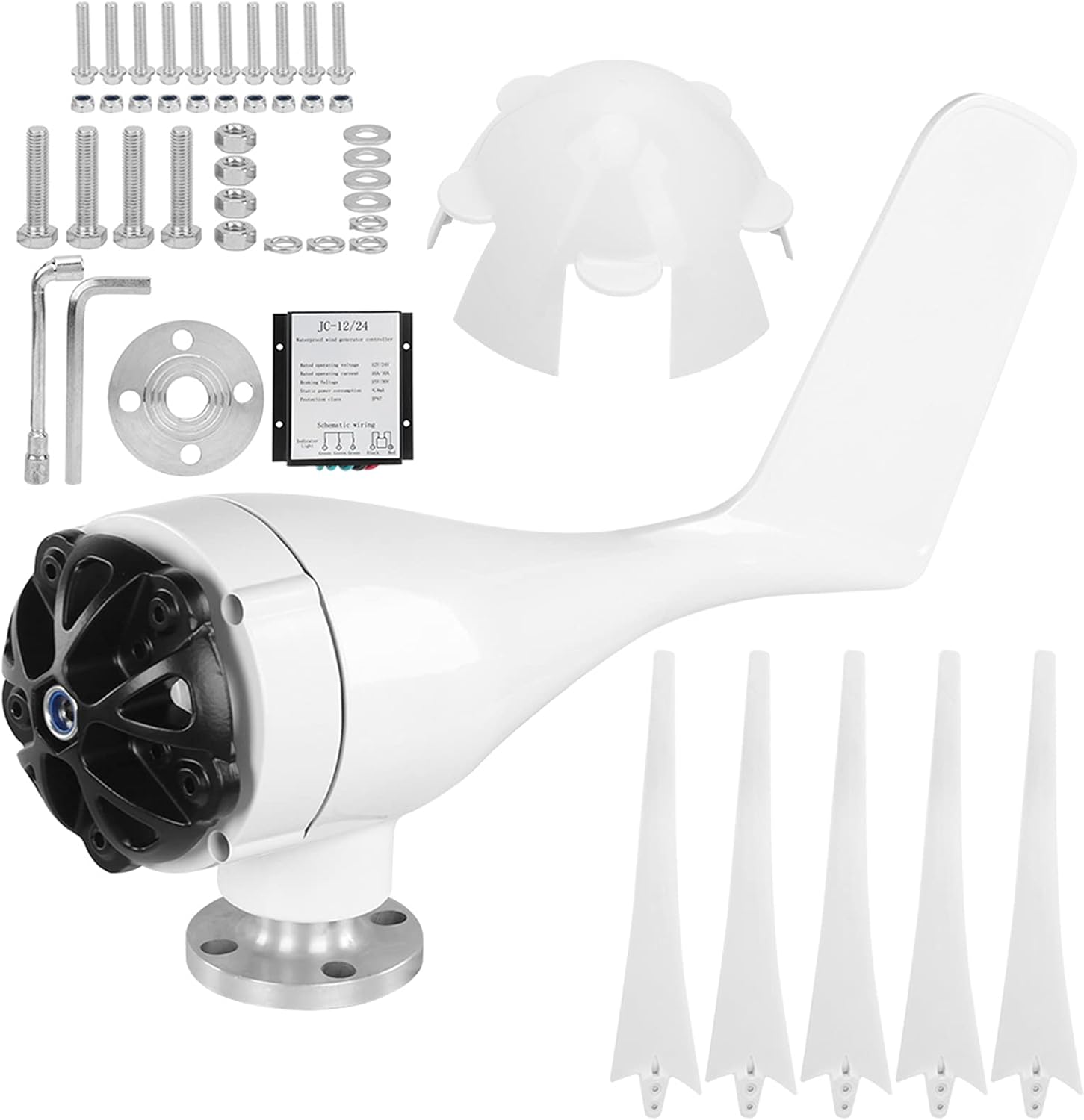 Windmill Generator 5 Blade Small Wind Turbines Kit Industrial Energy Equipment 800W for Lithium Batteries (48V)