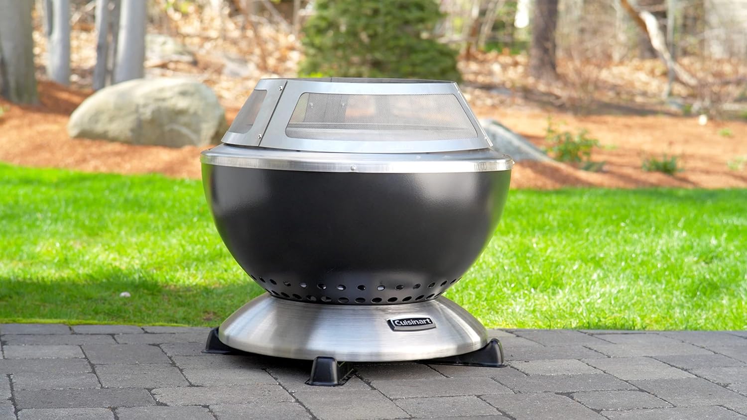 Cuisinart COH-800 Cleanburn Smokeless Fire Pit with Wind Guard & CHA-870 Cleanburn Pit Riser & CHC-801 Cleanburn Fire Pit, Durable Rip-Resistant Polyester (Cover Fits COH-800)