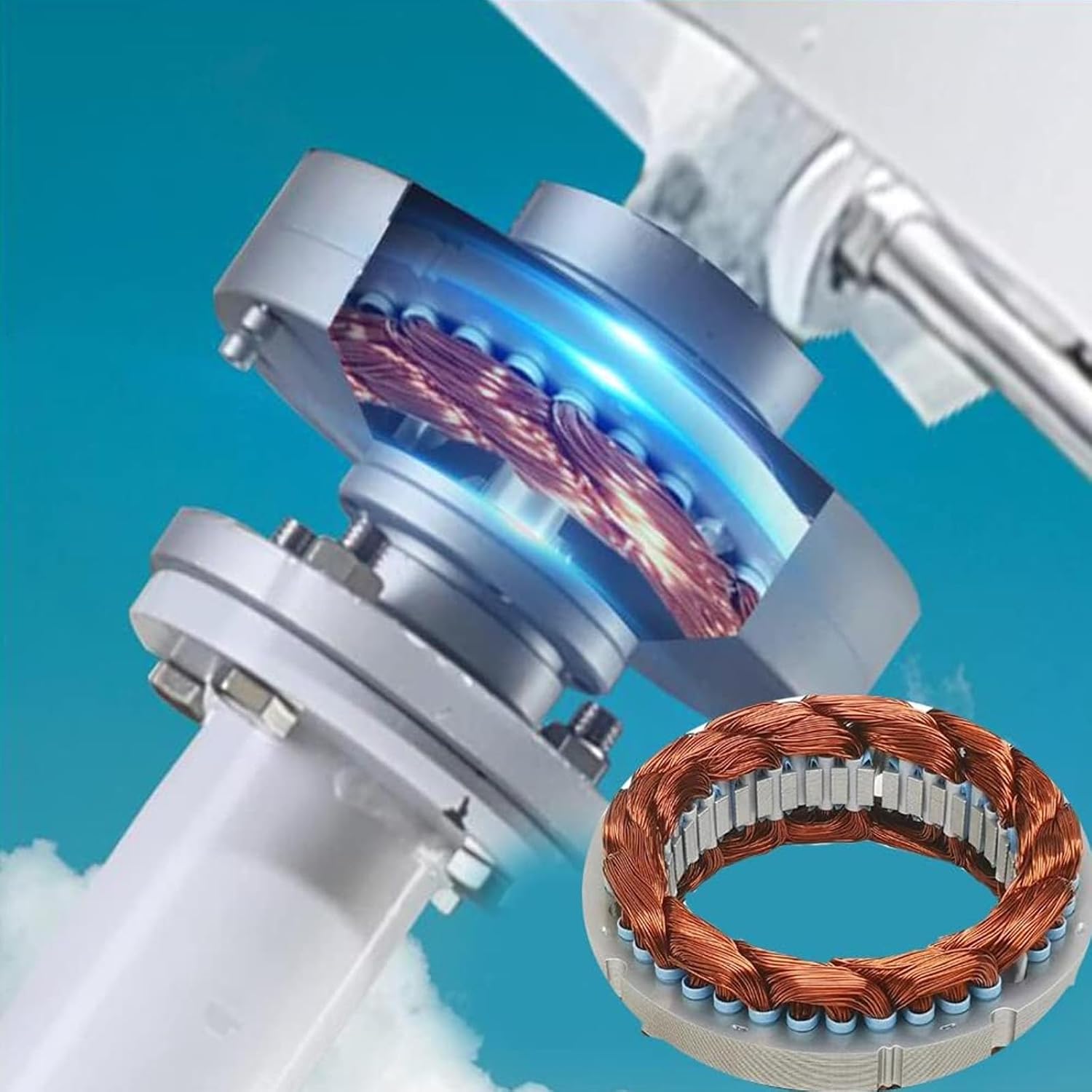 Wind Turbine Generator Kit Free Energy Windmill Vertical Axis Wind Turbine Generator Home Three Phase Generator Maglev Breeze Start(Size:400W,Color:12V)