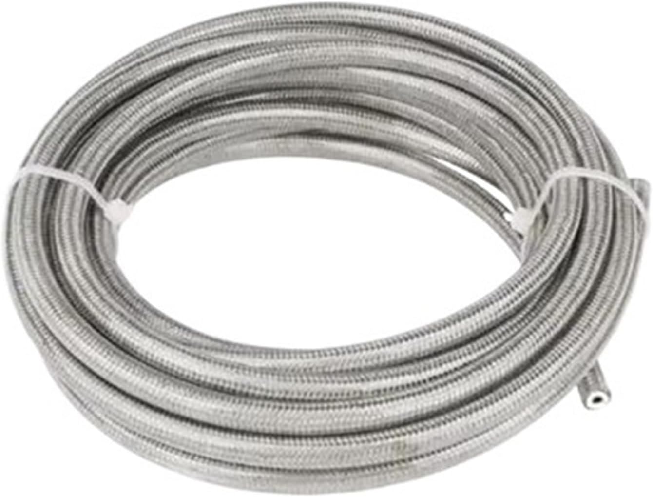 Revive Furniture 1~10M AN3 Motorcycle Braided Stainless Steel + PU + Nylon Brake Line Hose Fluid Hydraulic Dirt Bike Gas Oil Fuel Tube Pipe(Silver,10M)