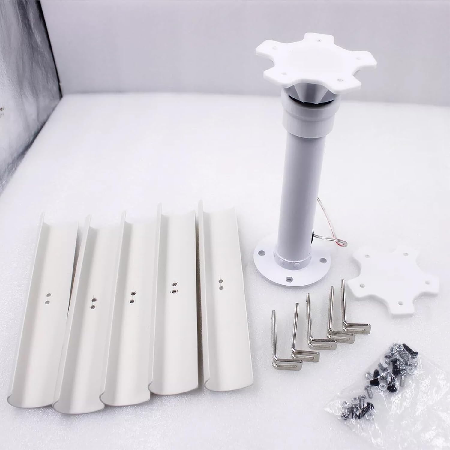 DIY 20W Vertical Axis 5 Blades Wind Turbine Generator 12V Three-Phase Permanent Magnet Generator Wind Turbine Model Suitable for Interior Decoration, Model Making.