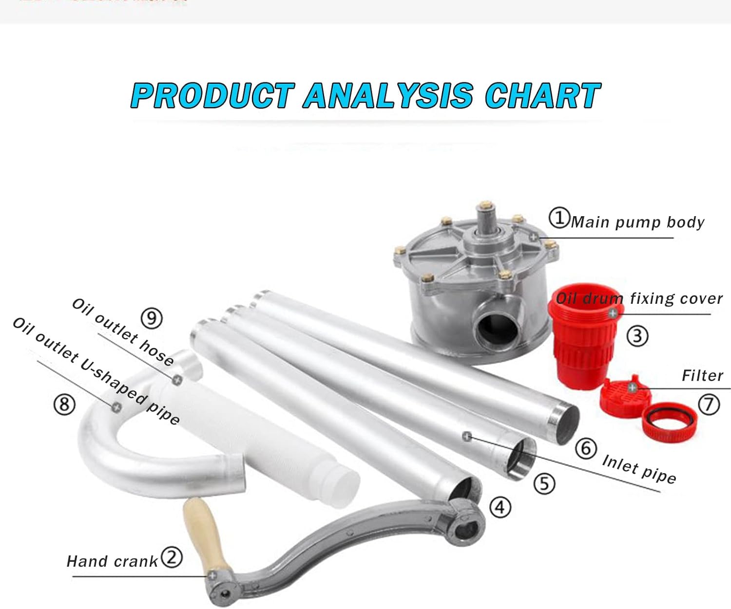 Hand Tool Aluminum Alloy Hand Oil Pump, Manual Oil Pump, Oil Suction Machine, Self-Priming Oil Pump, Oil Drum Pump