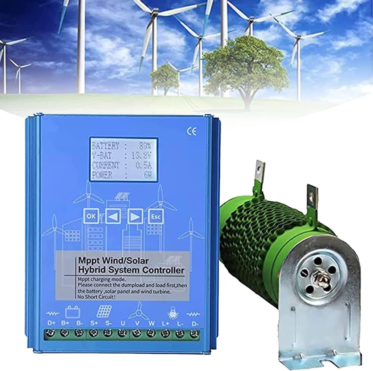 Wind Charge Controller,Solar and Wind Generator System,Wind Solar Hybrid Charge Controller, with LCD Screen,2000W/4000W/6000W/8000W/10000W Wind Solar Panel 48V-2000W