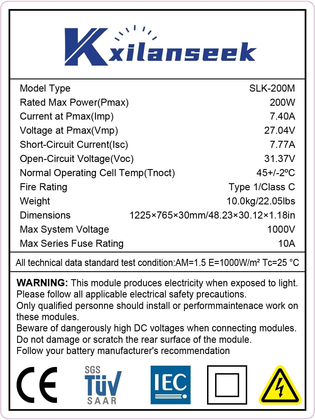 Bifacial 200 Watt Solar Panel, N-Type 16BB 200W Solar Panels Monocrystalline 25% High Efficiency Solar Module for Boat, Home, RV Battery and Off-Grid Applications