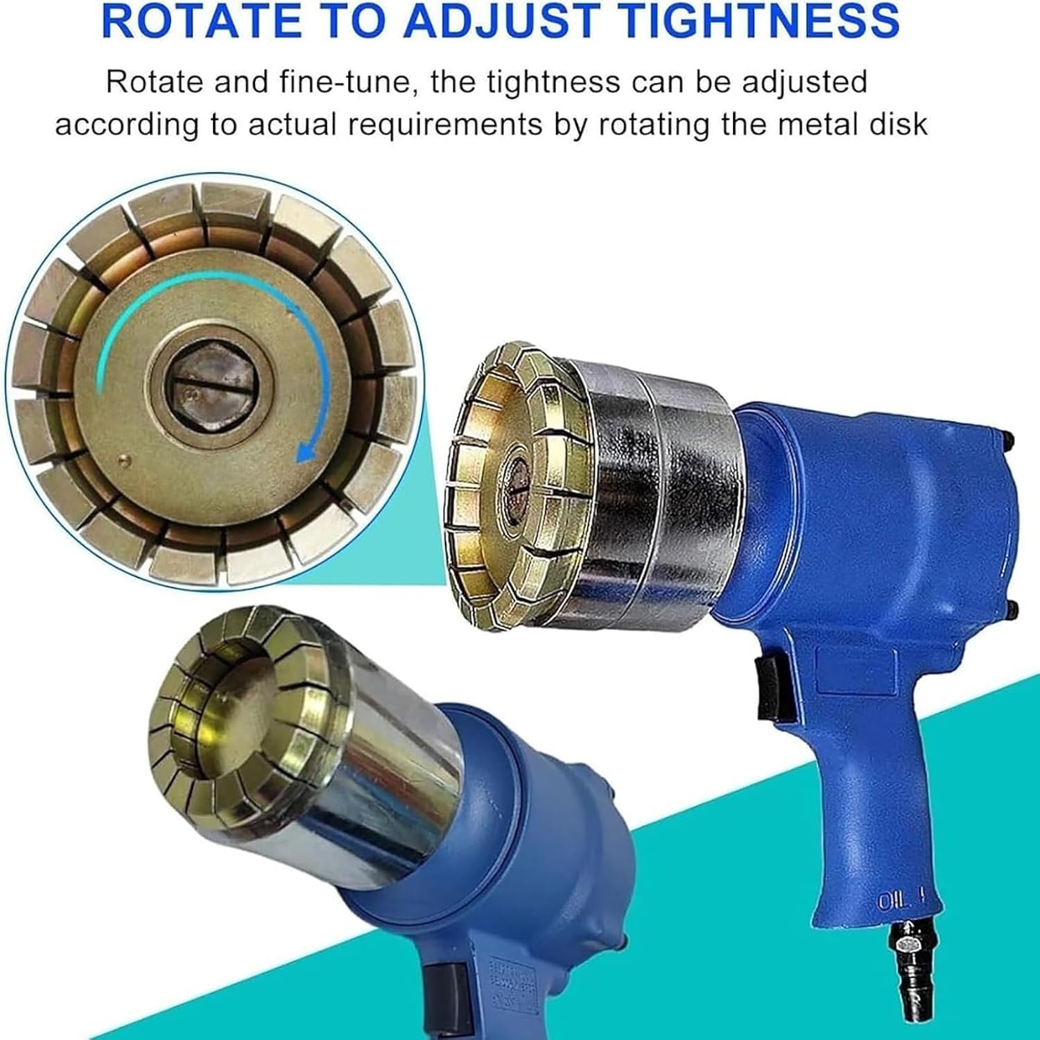 Pneumatic Oil Barrel Crimper,200L Drum Capping Machine,35mm+75mm Seal Iron Cover Crimping Tool,1/4 Air Intake, 1300Lbs Pulling Force, for Factory, Packaging, Paint