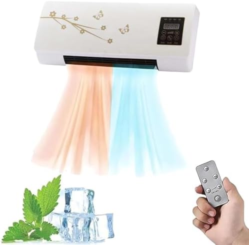 Glenmi Ductless Portable Air Conditioners, Fast Natural Wind/Heating,2000wQuiet Remote-Controlled Air Conditioner,Wall Mounted Air Conditioner Drying Rack for Bathroom Office(B)