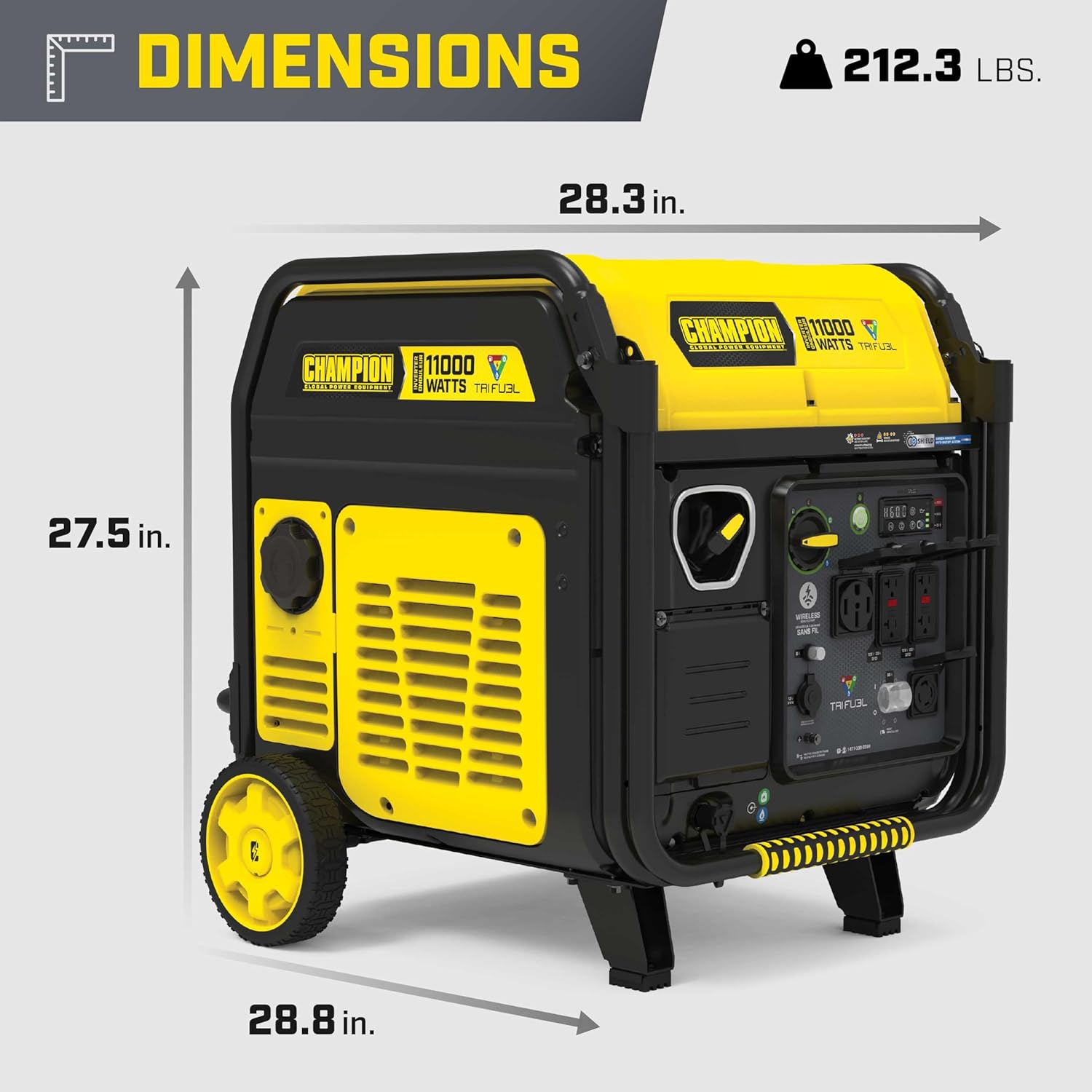 Champion Power Equipment 11,000-Watt Wireless Remote Start Tri Fuel Home Backup Portable Inverter Generator with Quiet Technology and CO Shield®