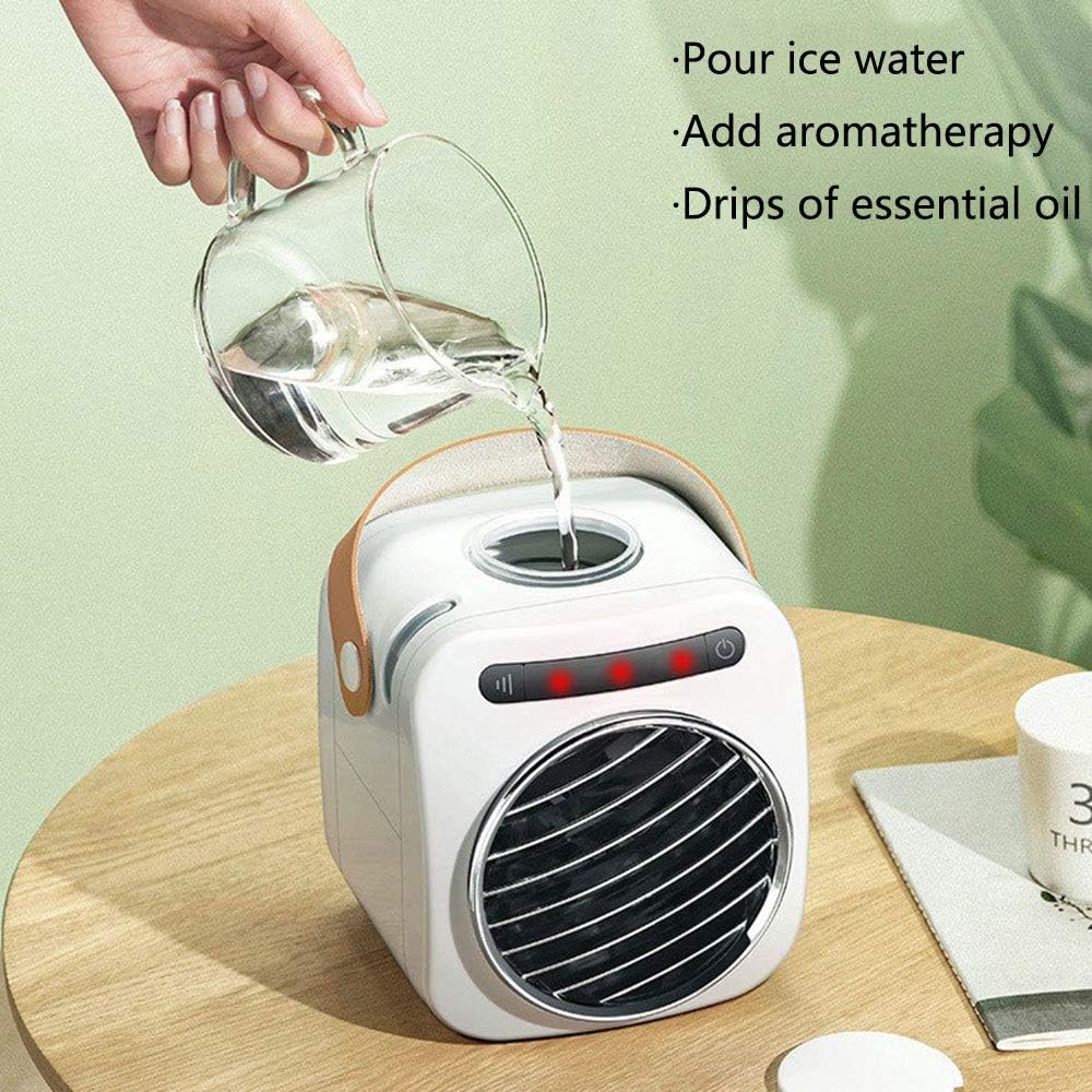 Portable Air Conditioner Fan Mini Evaporative Air Cooler with 350ml Large Water Tank Negative Ion Cooling Fan 3 Wind Speeds and LED Digital Display for Office Home Dorm Travel